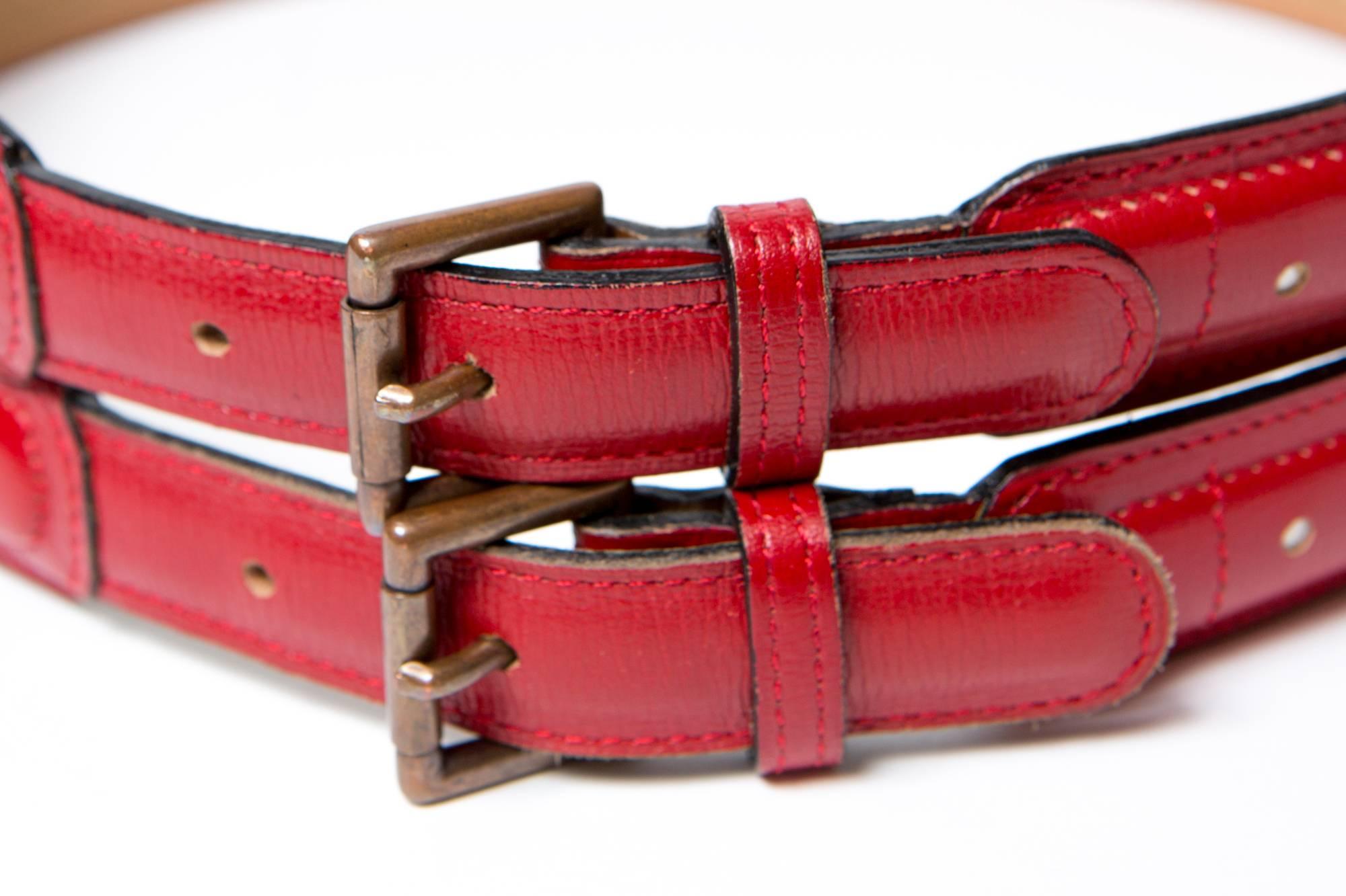 1990s ALAIA  Red Leather Corset  Belt In Excellent Condition In Paris, FR