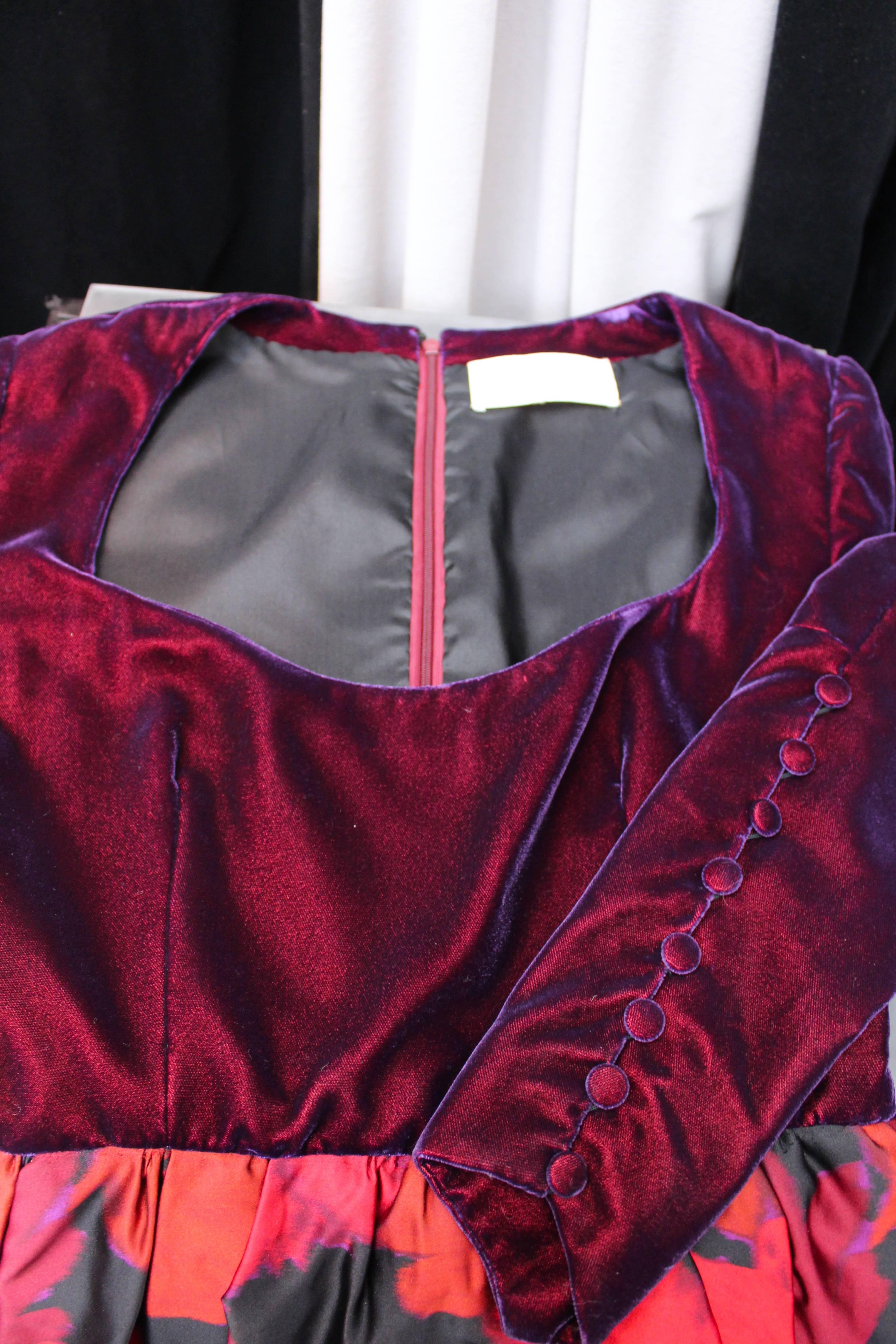 1980s Lapidus Haute Couture Plum Velvet and Taffeta Evening Gown For Sale 4