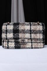 2000s Chanel Timeless Double Flap Tweed Shoulder Handbag