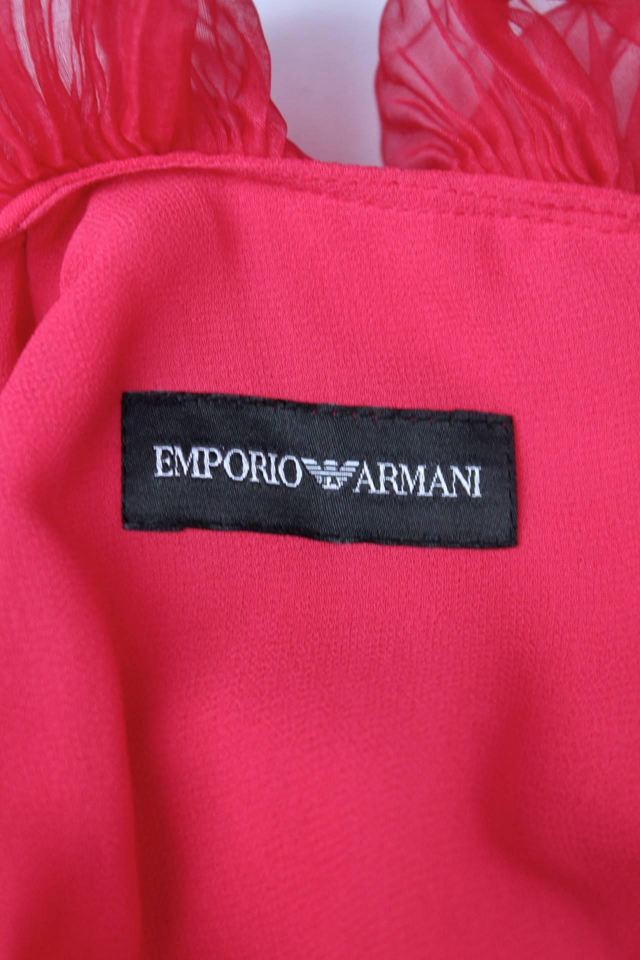 2000s Emporio Armani Fuchsia Mini Cocktail Dress 4