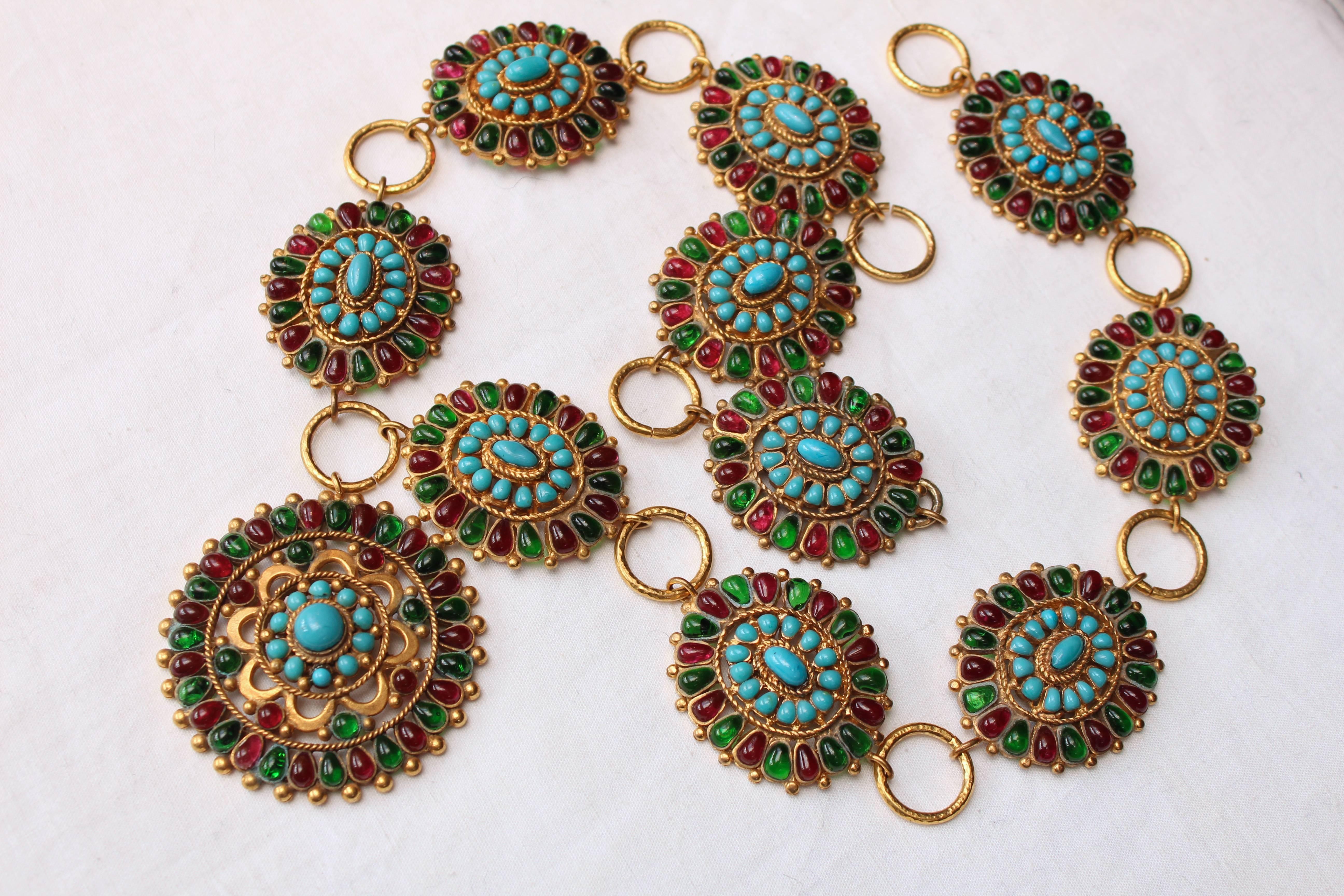 1993 Exceptional Chanel by Gripoix Byzantine Statement Necklace In Excellent Condition For Sale In Paris, FR