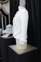 1990s Maxime Jouberthon White Lace and Cotton Jacket