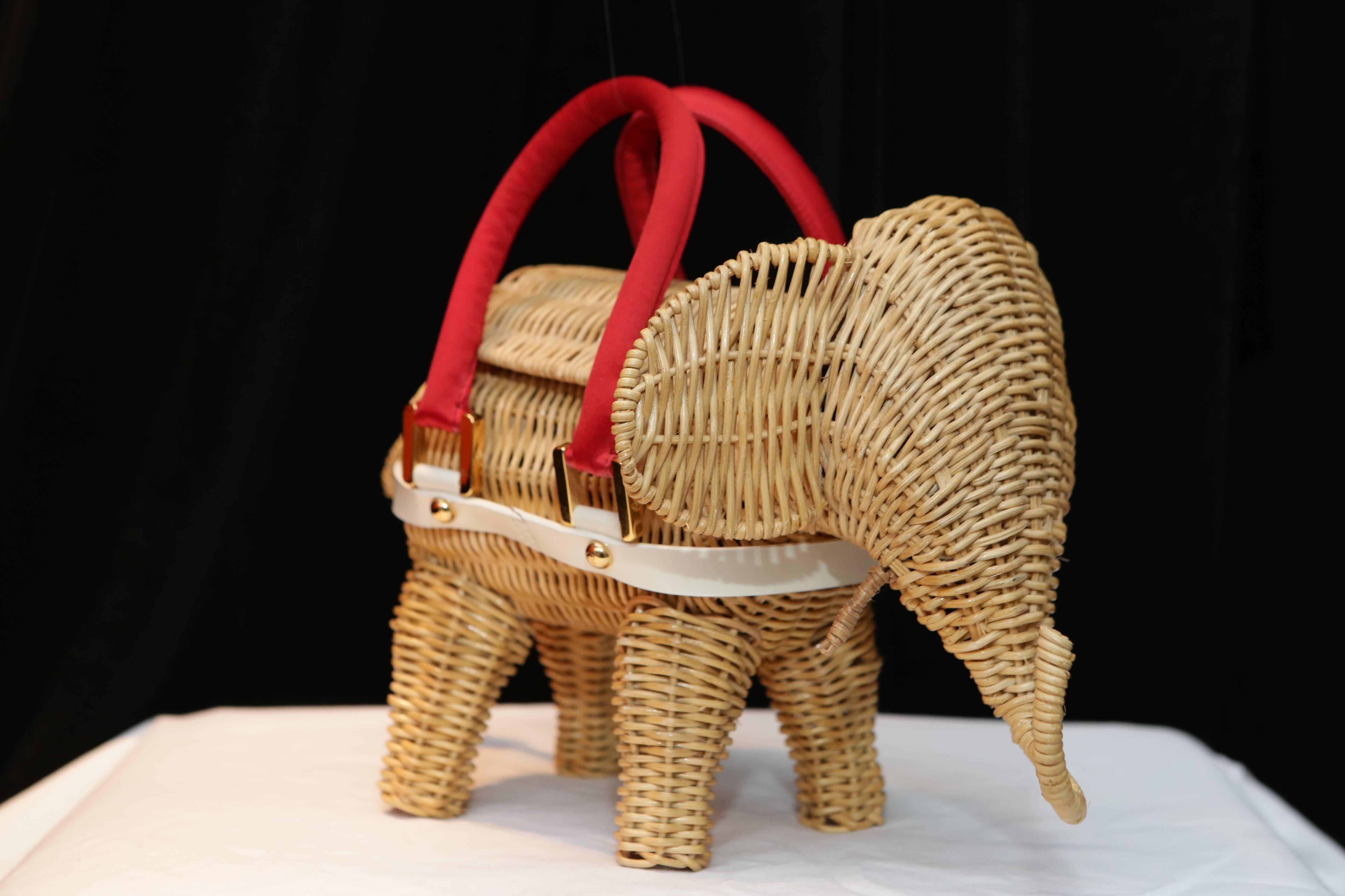 wicker elephant purse