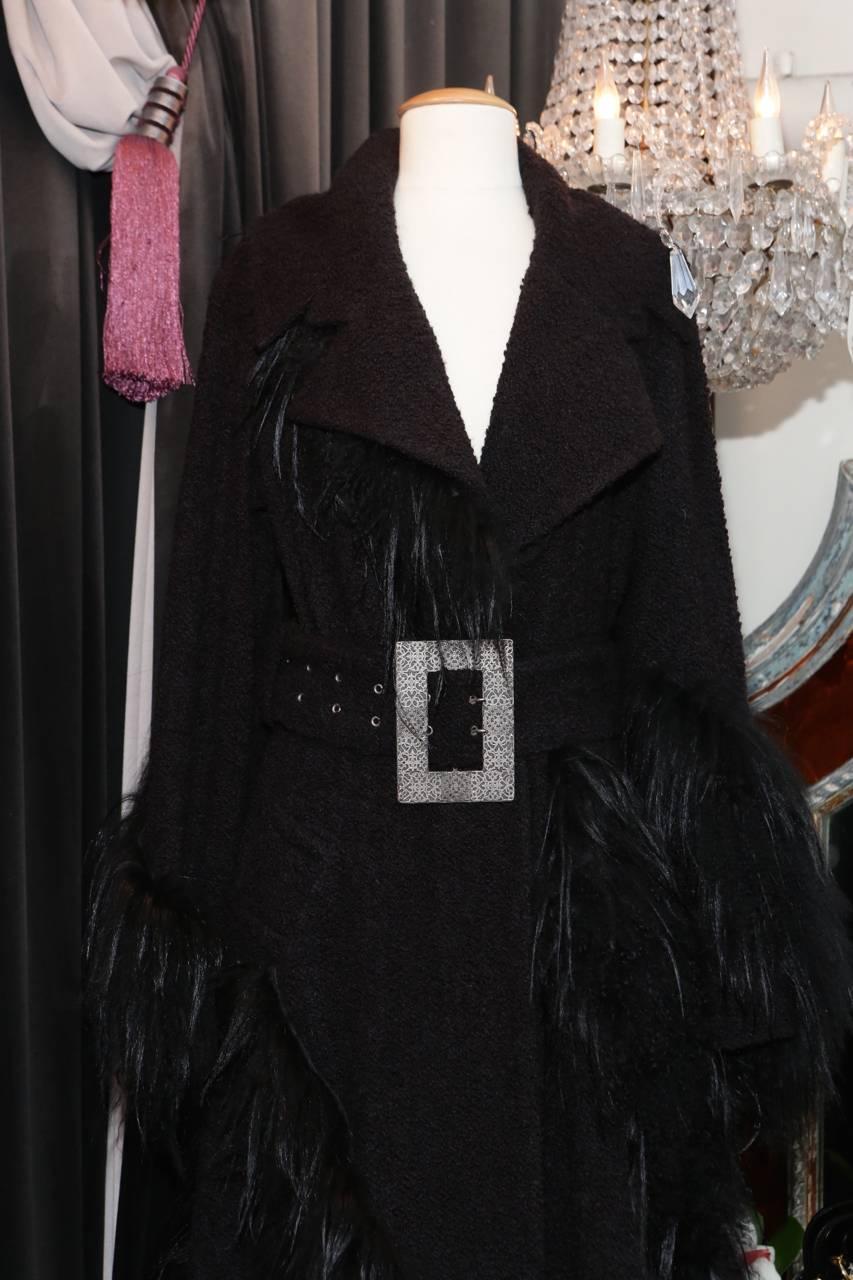 Fall 2006 Christian Dior by Galliano Black Evening Coat 1