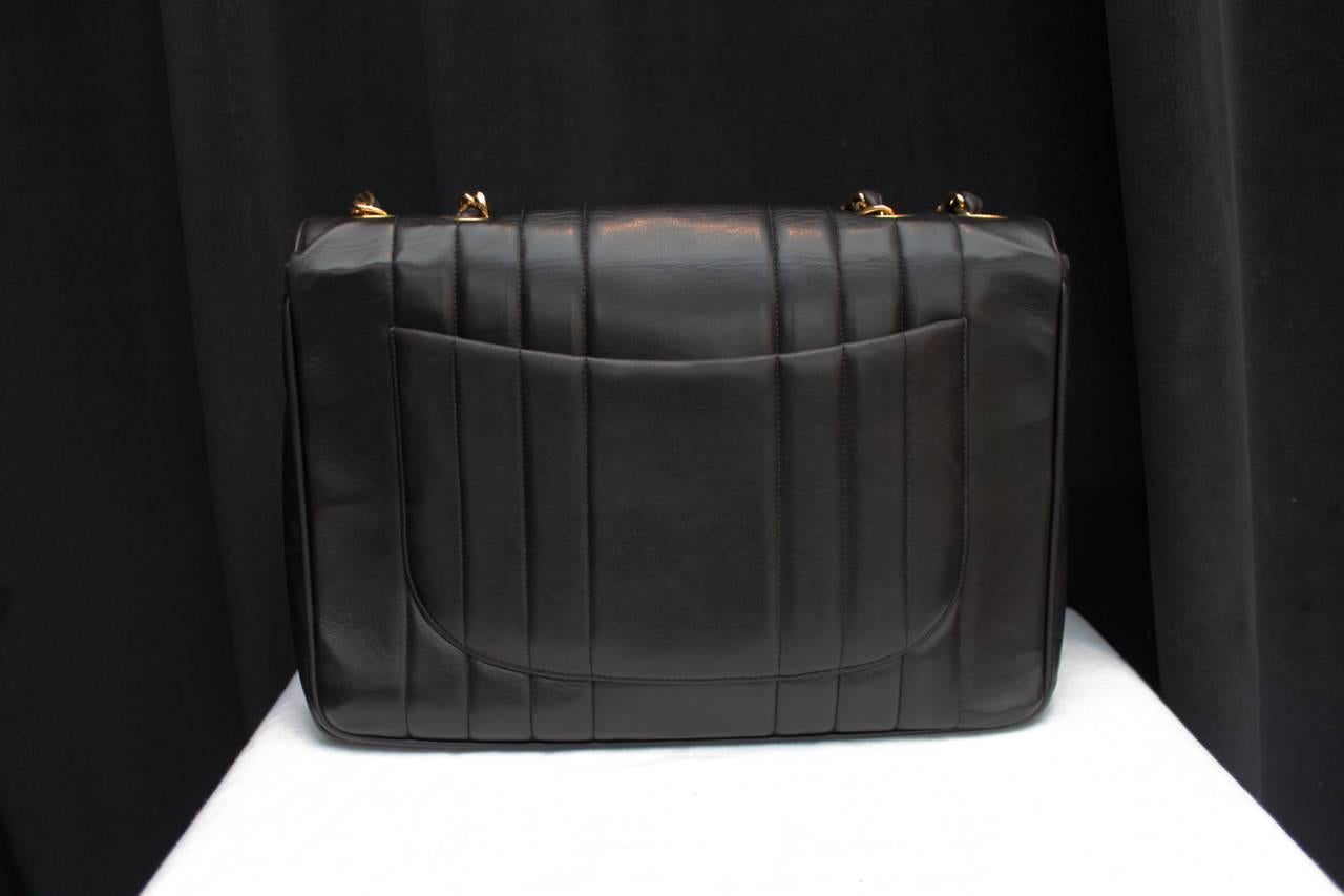Women's 1990s Chanel Black Leather Double Handle Bag