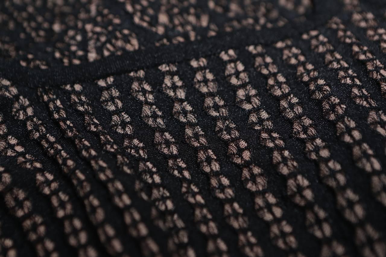 2010s Alaia Pink and Black Mini Skater Dress 4