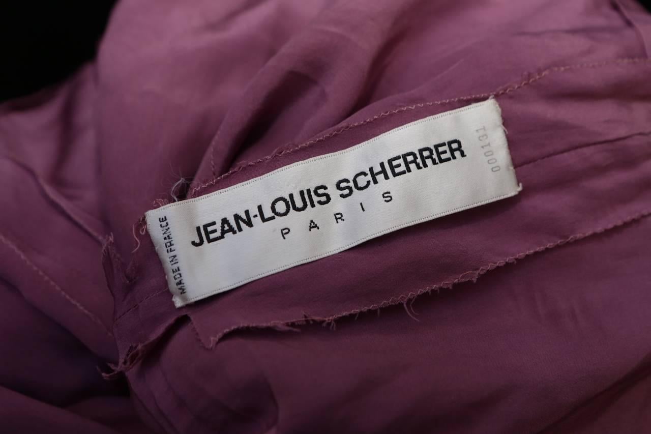 1975s Jean Louis Scherrer Long Iridescent Violet Beaded Gown For Sale 5
