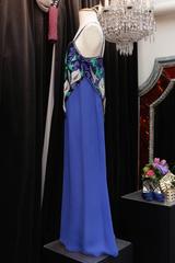 Early 1980s Pierre Balmain Haute Couture Blue Beaded Dress