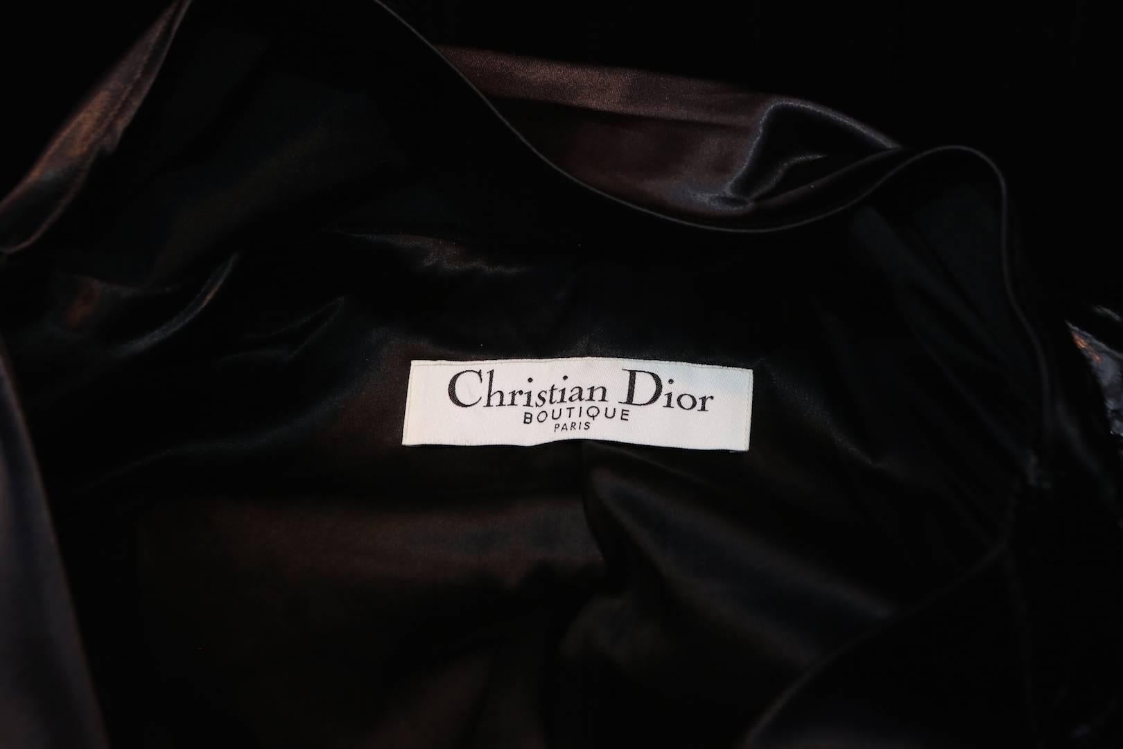 Christian Dior by Galliano Black Satin and Vinyl Jacket, 2004 1