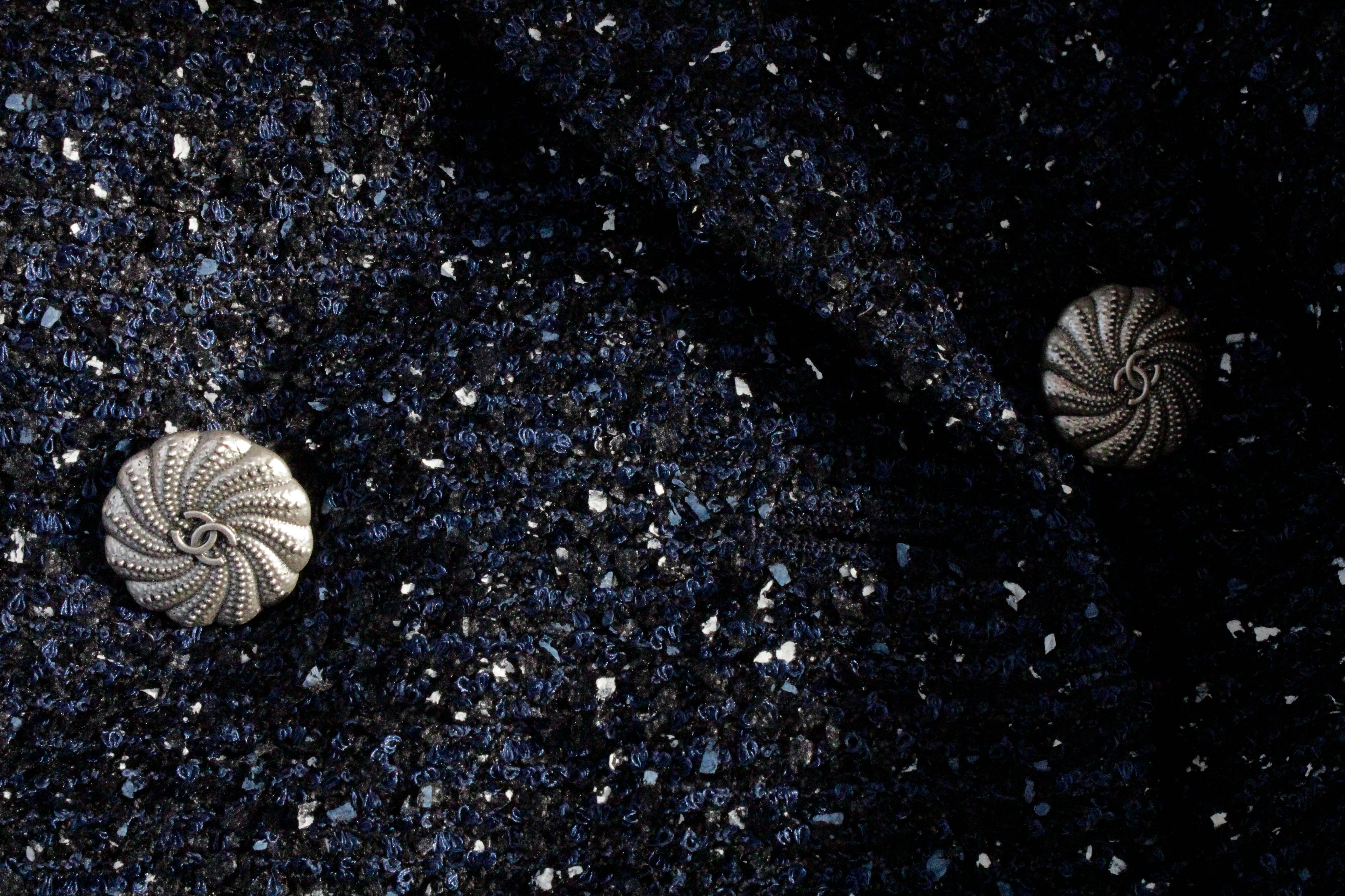 Spring 2012 Chanel Navy Blue Tweed Jacket 2