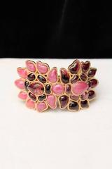 2007 Chanel Pink and Violet Enameled Glass Cuff Bracelet