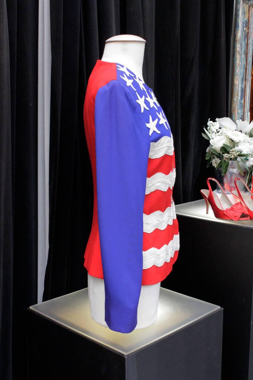 1994 Moschino American Flag Jacket In Excellent Condition For Sale In Paris, FR