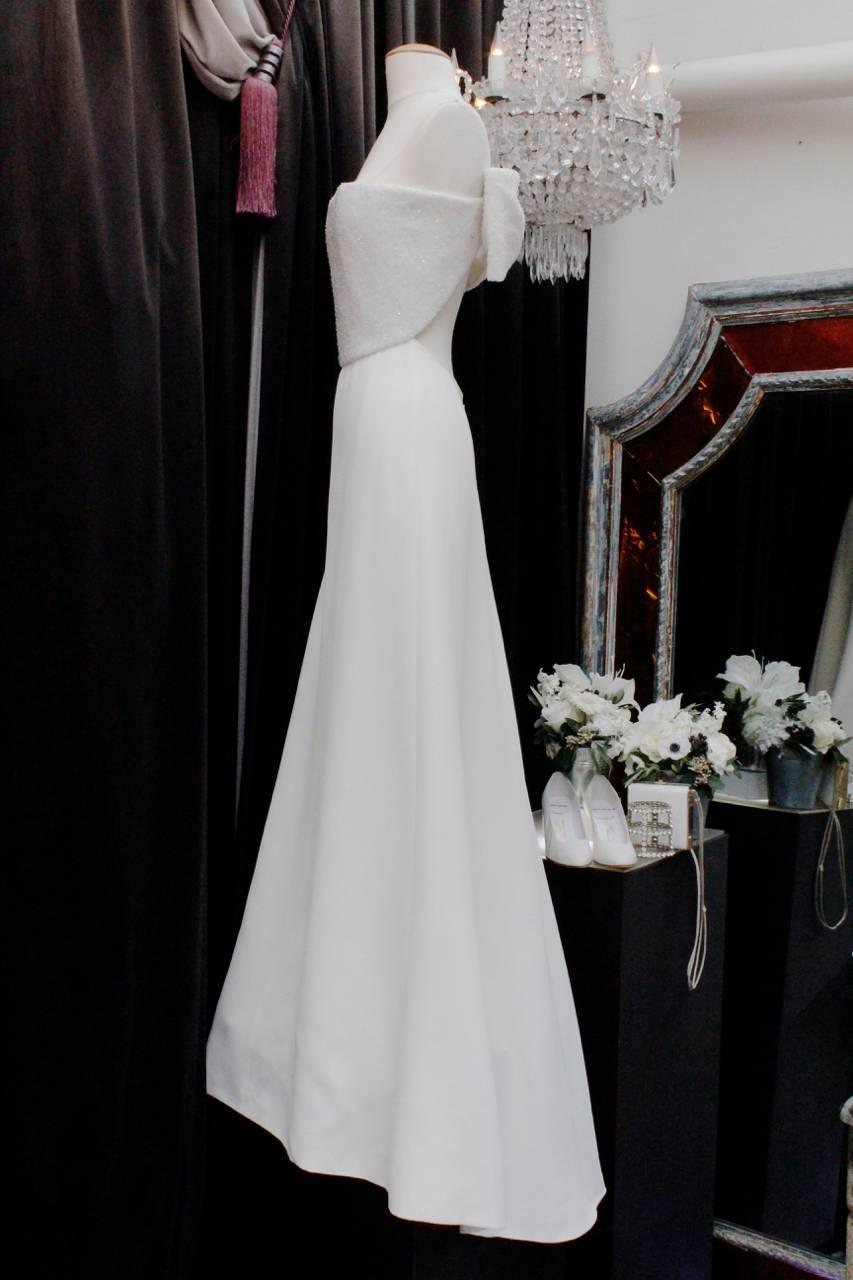 Gray 2013 Saint Laurent by Hedi Slimane White Bustier Long Gown