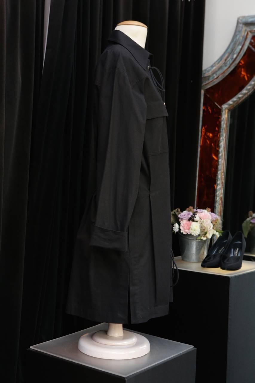 Women's 1993 Yves Saint Laurent Black Cotton Saharienne Dress