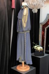 1920s Night Blue and Goldtone Lame Dress