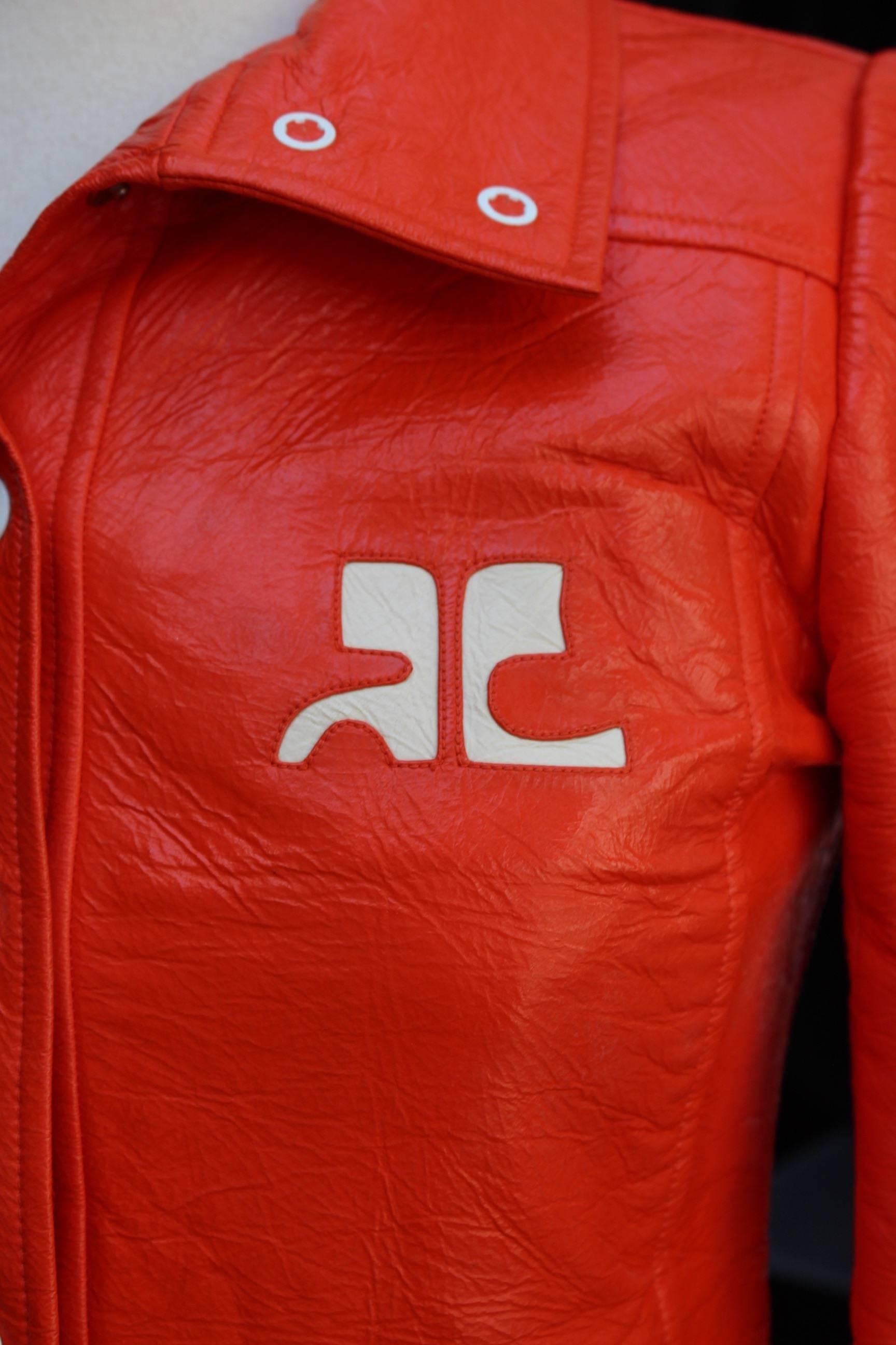 1970s, Courrèges iconic orange jacket 1