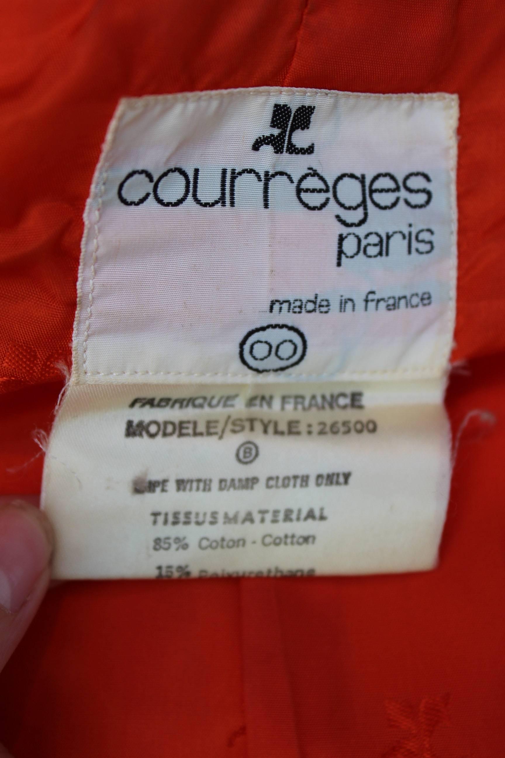 1970s, Courrèges iconic orange jacket 5