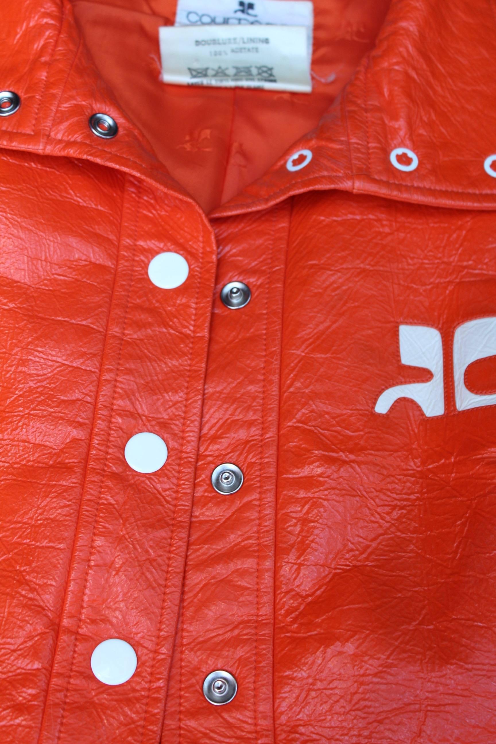 1970s, Courrèges iconic orange jacket 2
