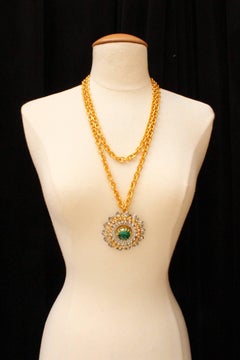 1980s, Yves Saint Laurent Rive Gauche long necklace with flower pendant