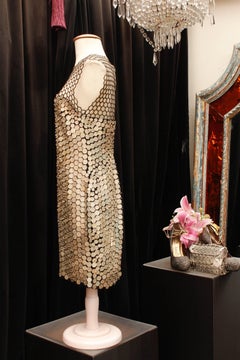 Tom Ford stunning evening dress with tulle and silver tone plates, 2010s