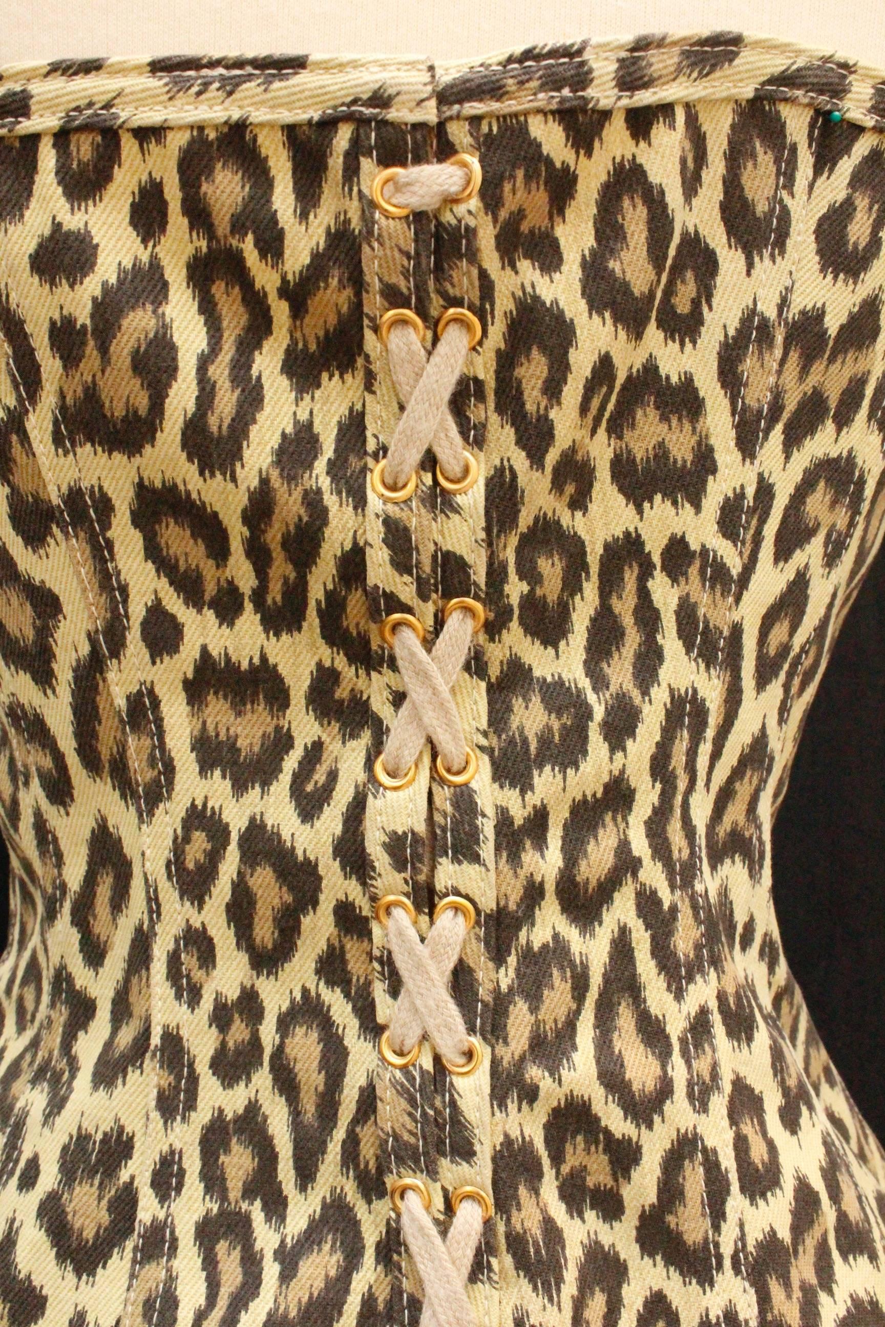 Women's 1990s Jean-Paul Gaultier leopard print bustier