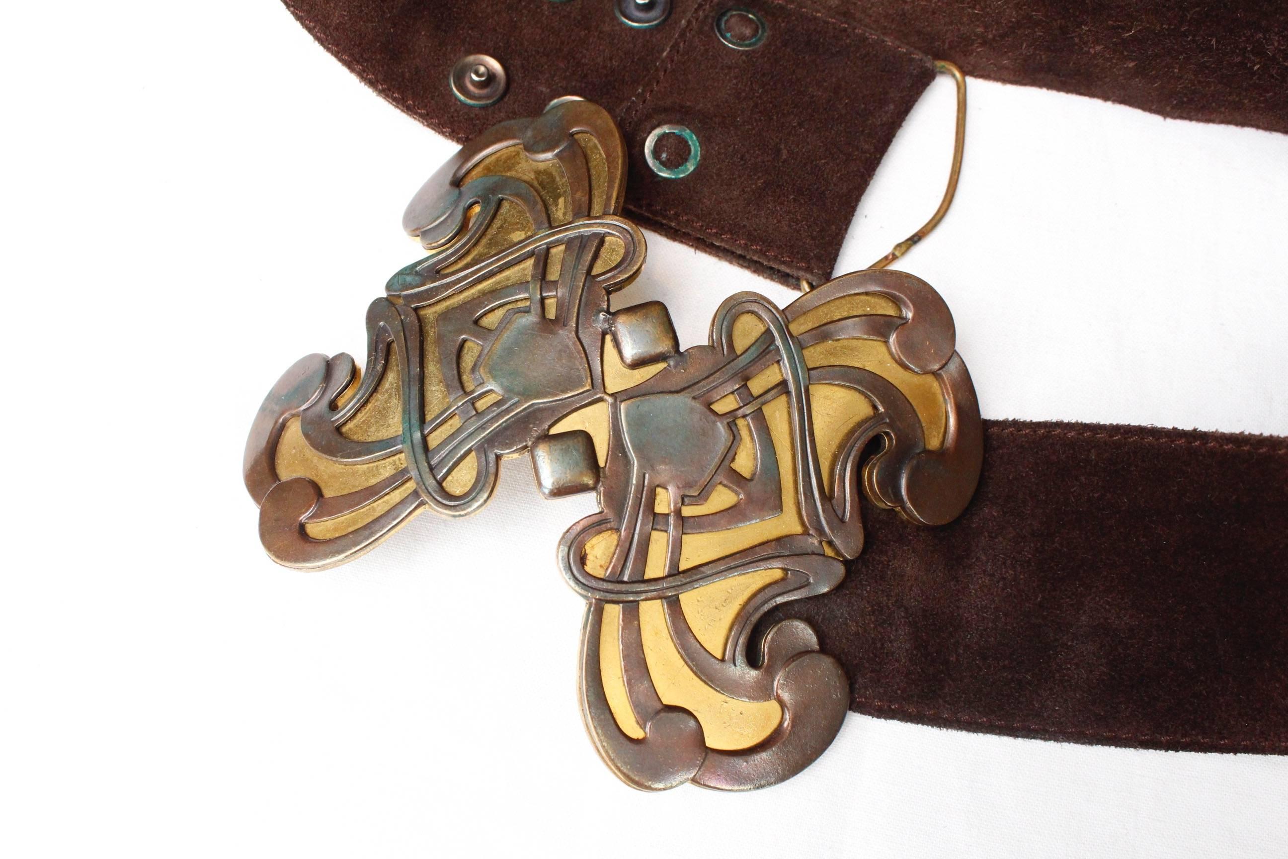 brown ysl belt
