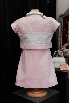 Courrèges pink and white jacket and dress set