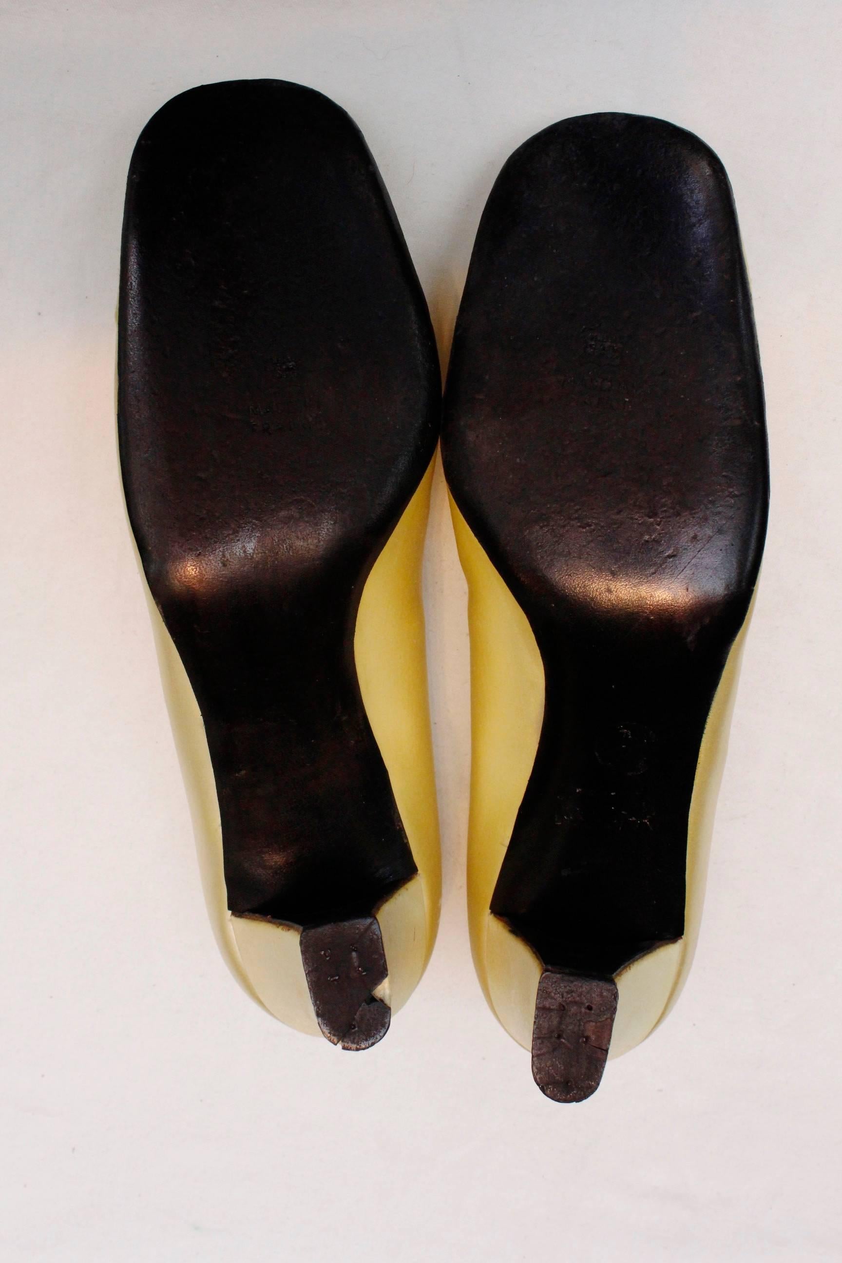 Christian Dior yellow satin jewel pumps For Sale 2