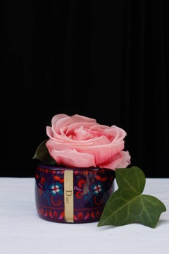 Christian Dior purple cuff bracelet decorated with resin flowers