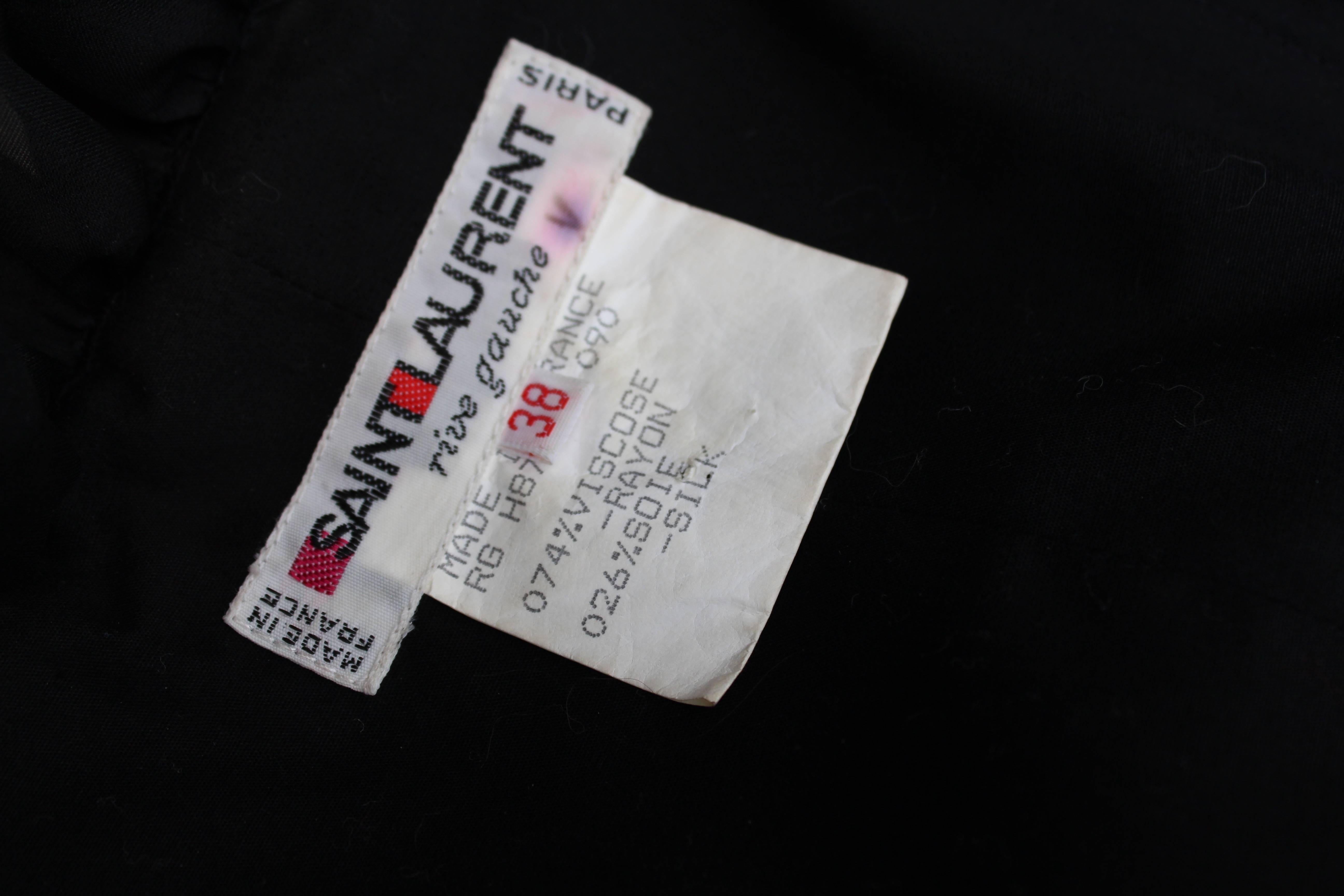 1987 Yves Saint Laurent black velvet bustier dress 5