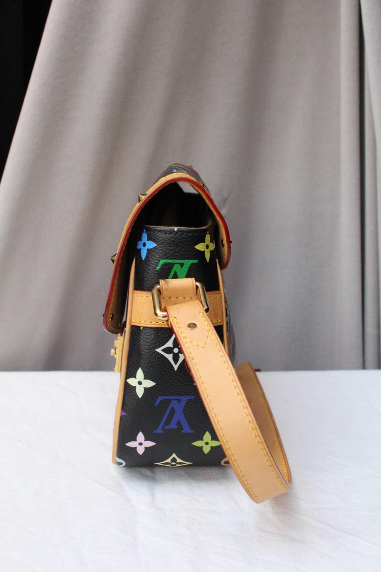 Louis Vuitton x Murakami 2000's Sologne handbag Black Leather