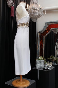 Paco Rabanne perforated white dress, 2010s