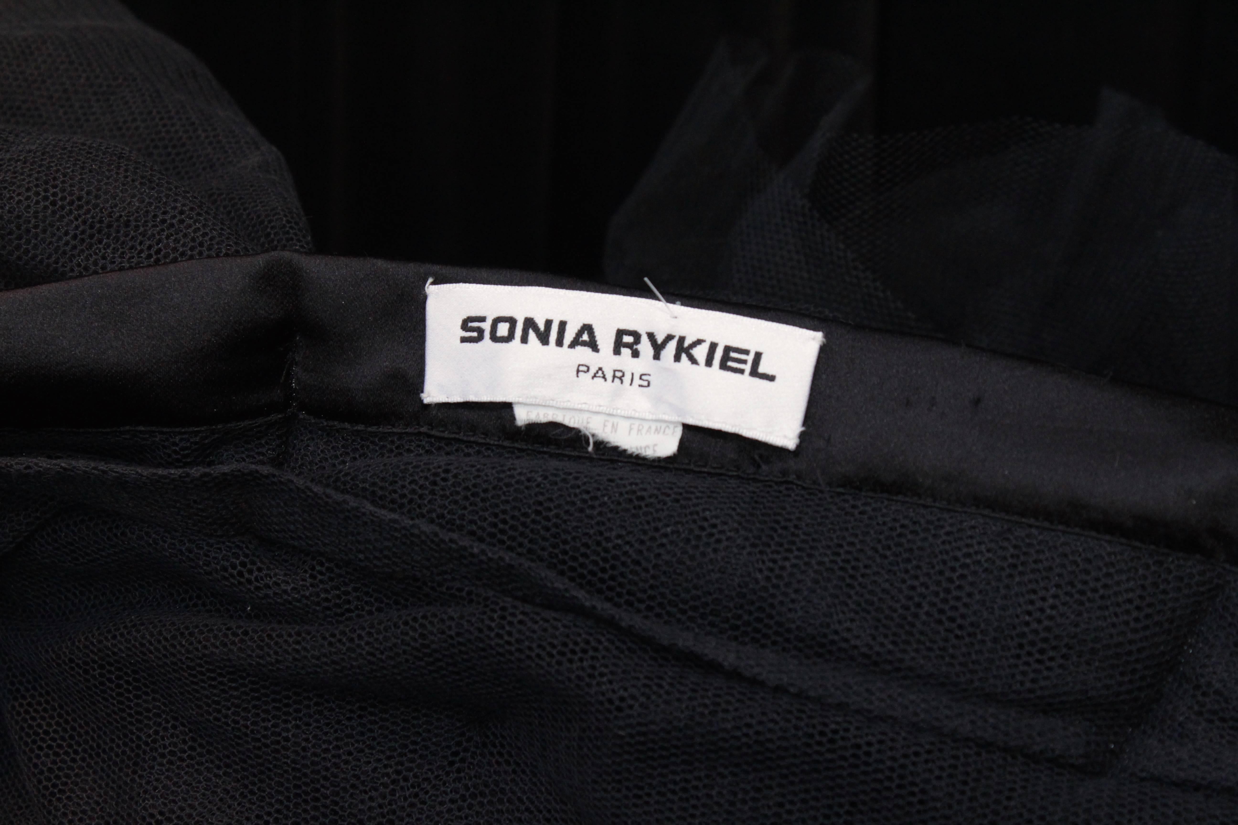 Sonia Rykiel Défilé black tulle evening stole 1