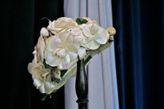 1950s Pierre Balmain fashion show flowery hat