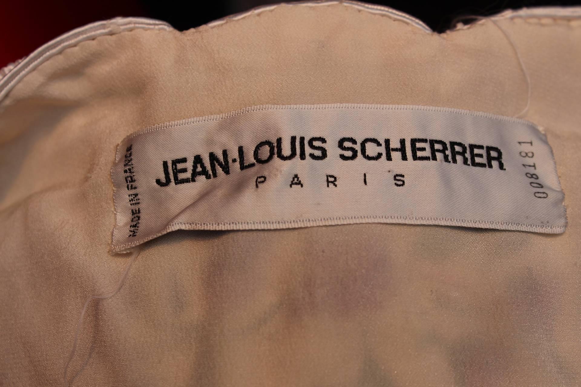 Jean-Louis Scherrer Runway dress and bolero set in white and mauve colors For Sale 5