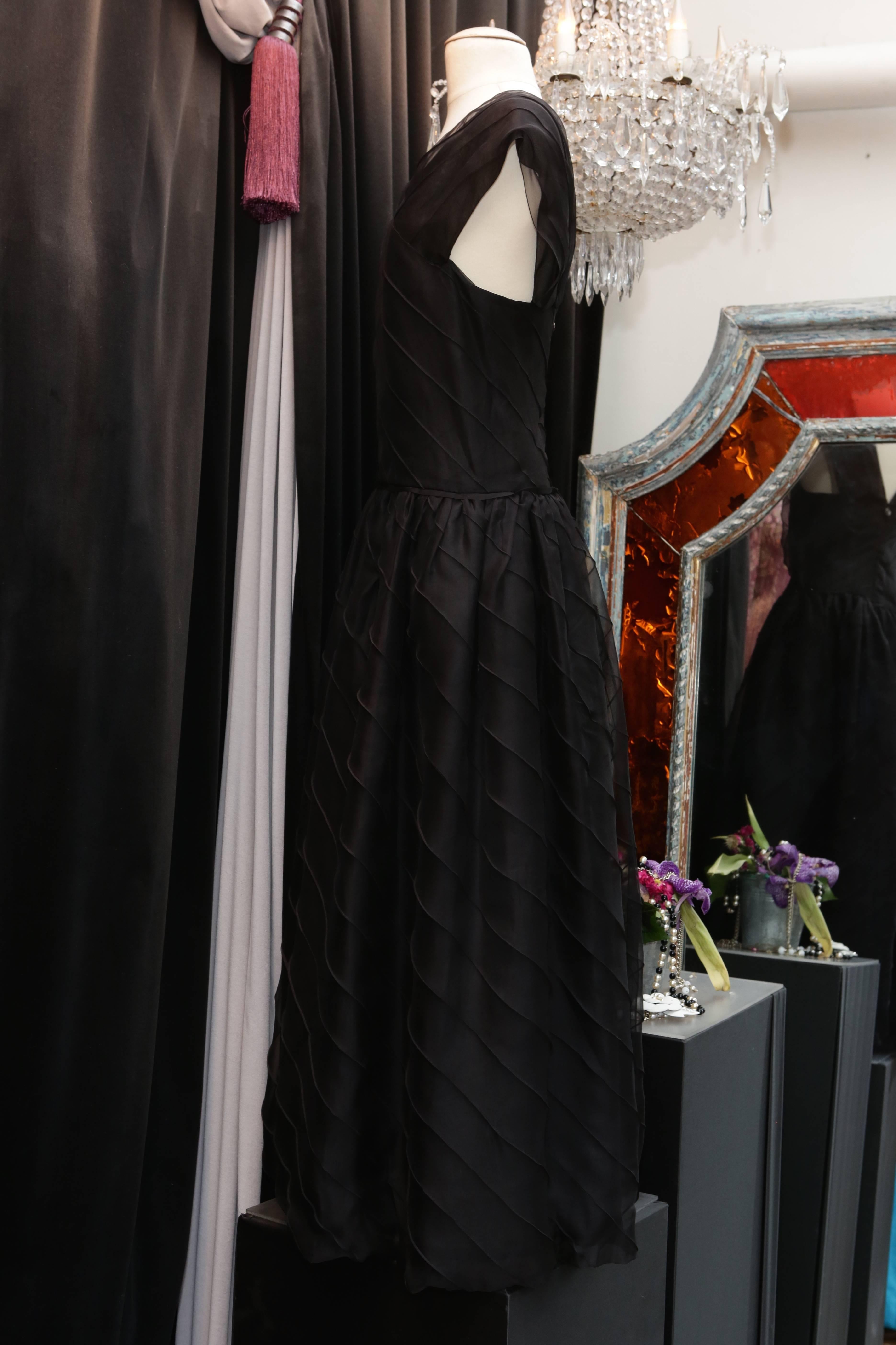 Chanel Long Black Silk Evening Gown Fall 1998  In Excellent Condition In Paris, FR
