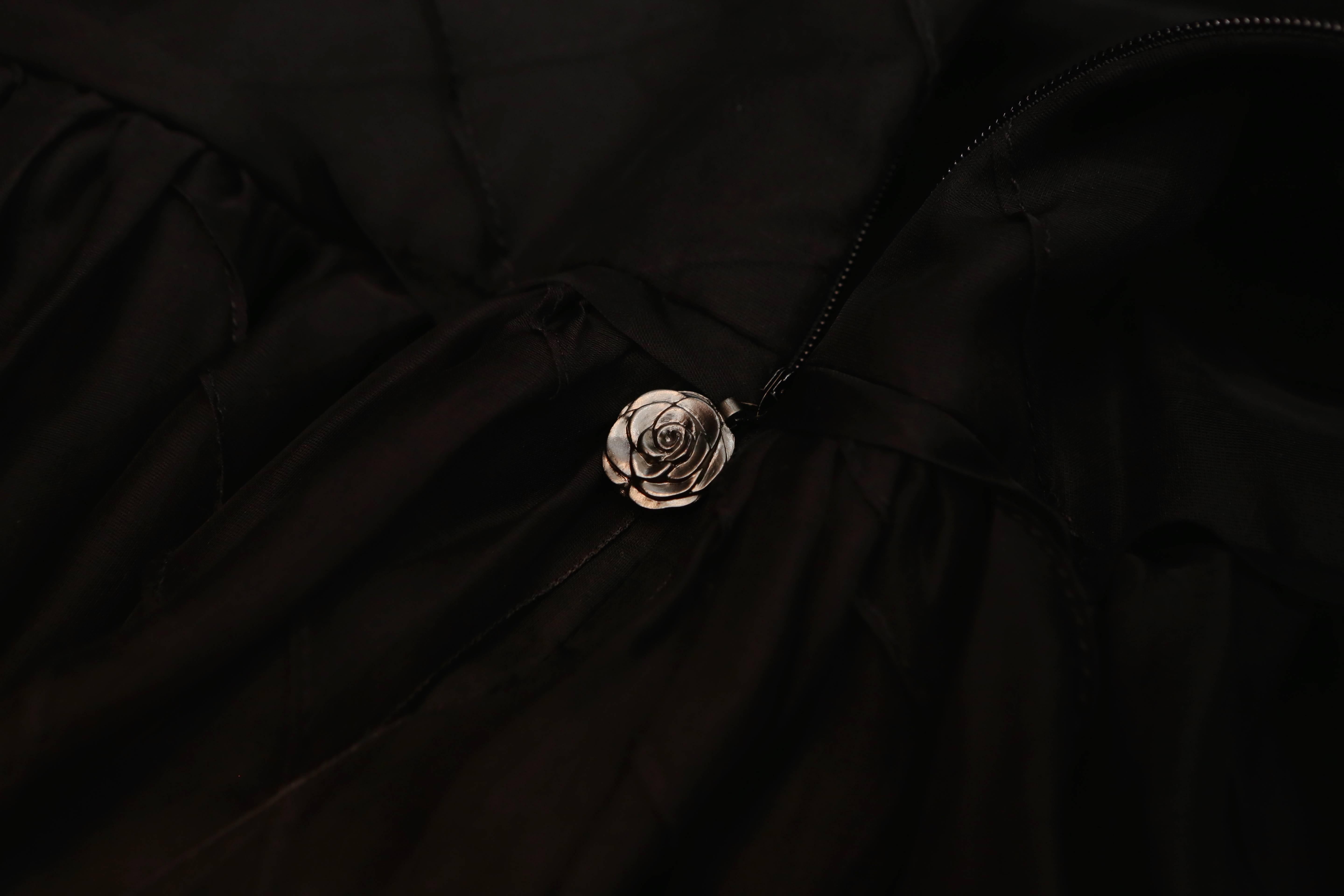 Chanel Long Black Silk Evening Gown Fall 1998  3