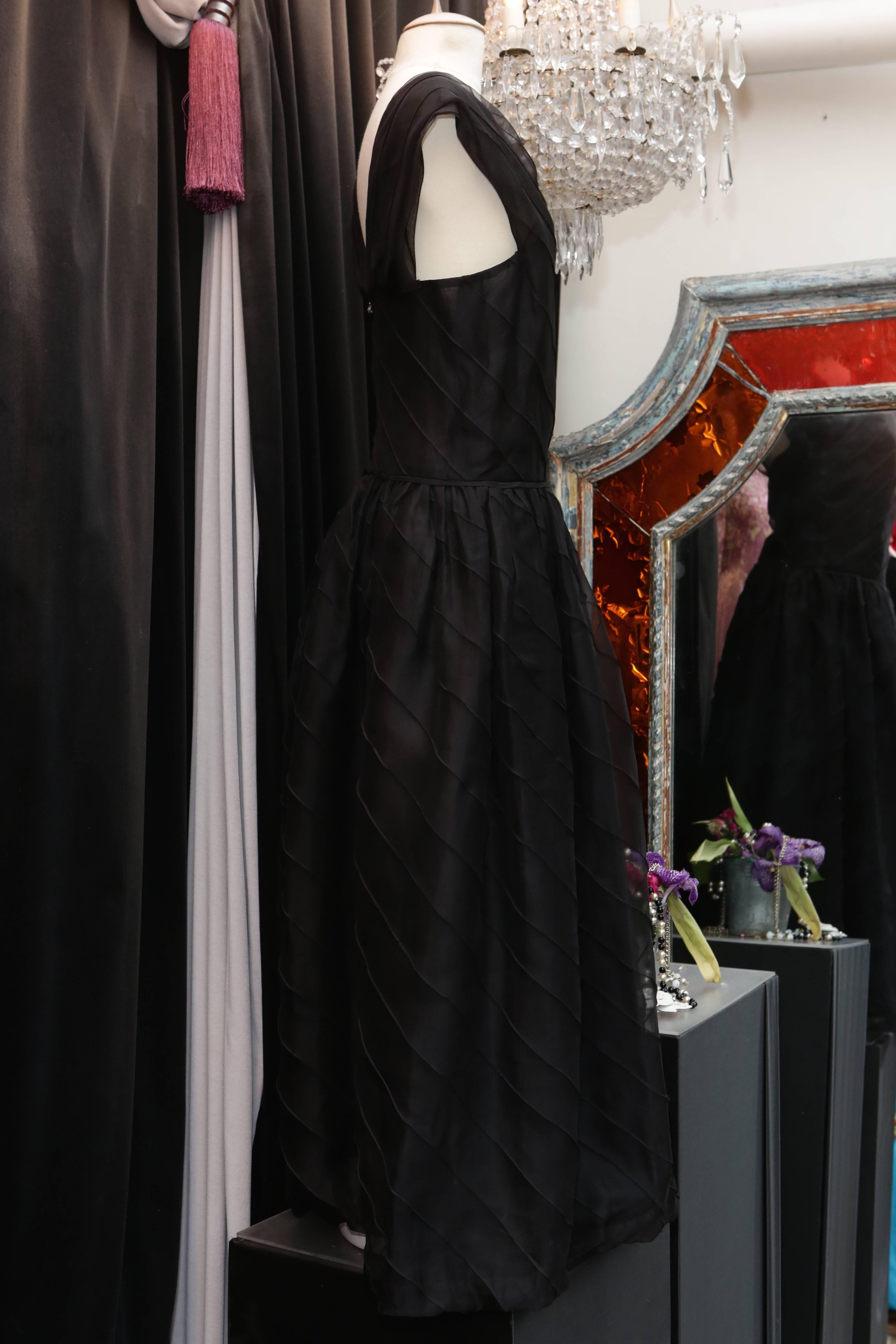 Chanel Long Black Silk Evening Gown Fall 1998  1