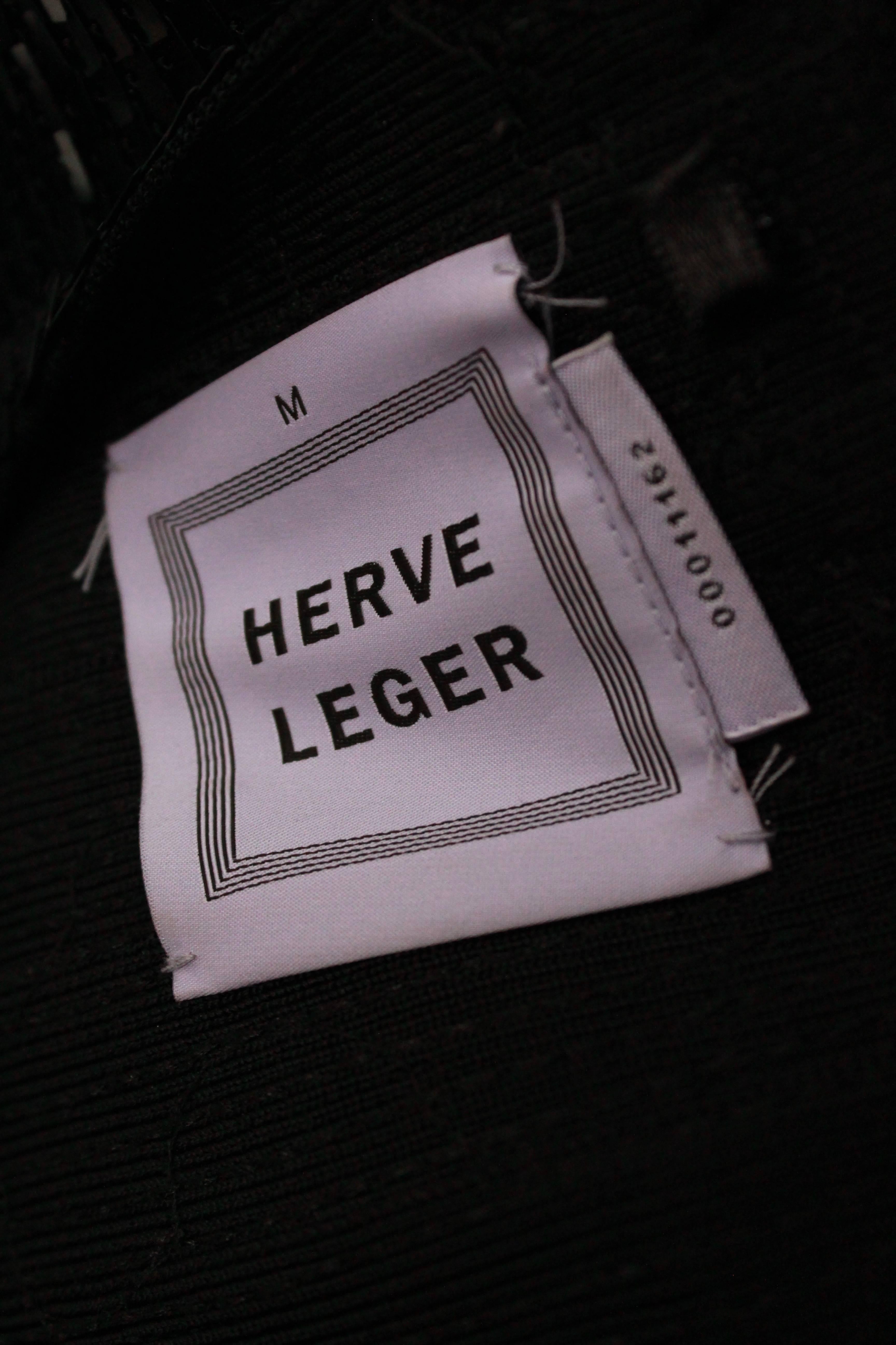 2000s Hervé Léger short evening dress, bandage covered with black sequins For Sale 2