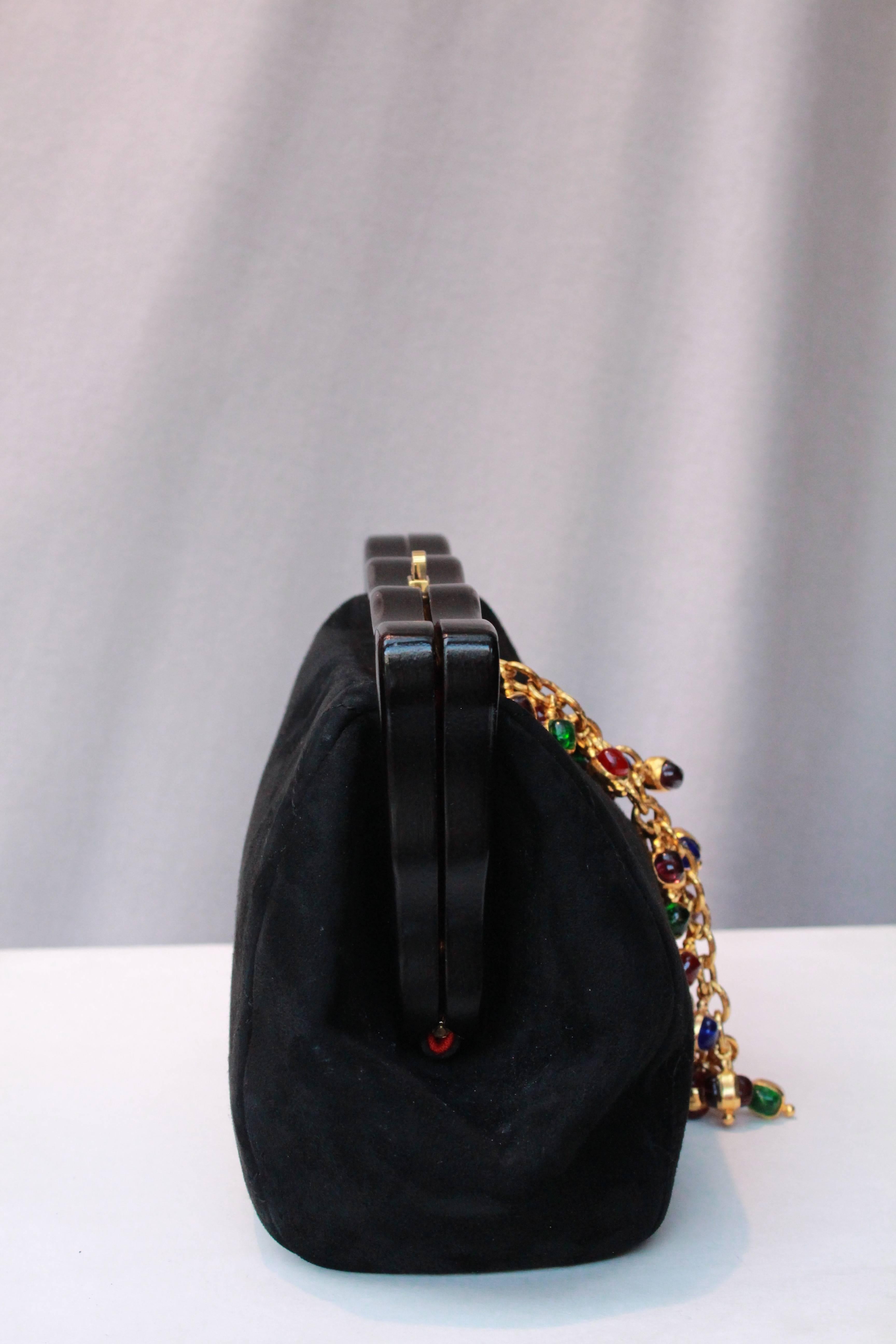 Black Chanel gorgeous jewel evening bag