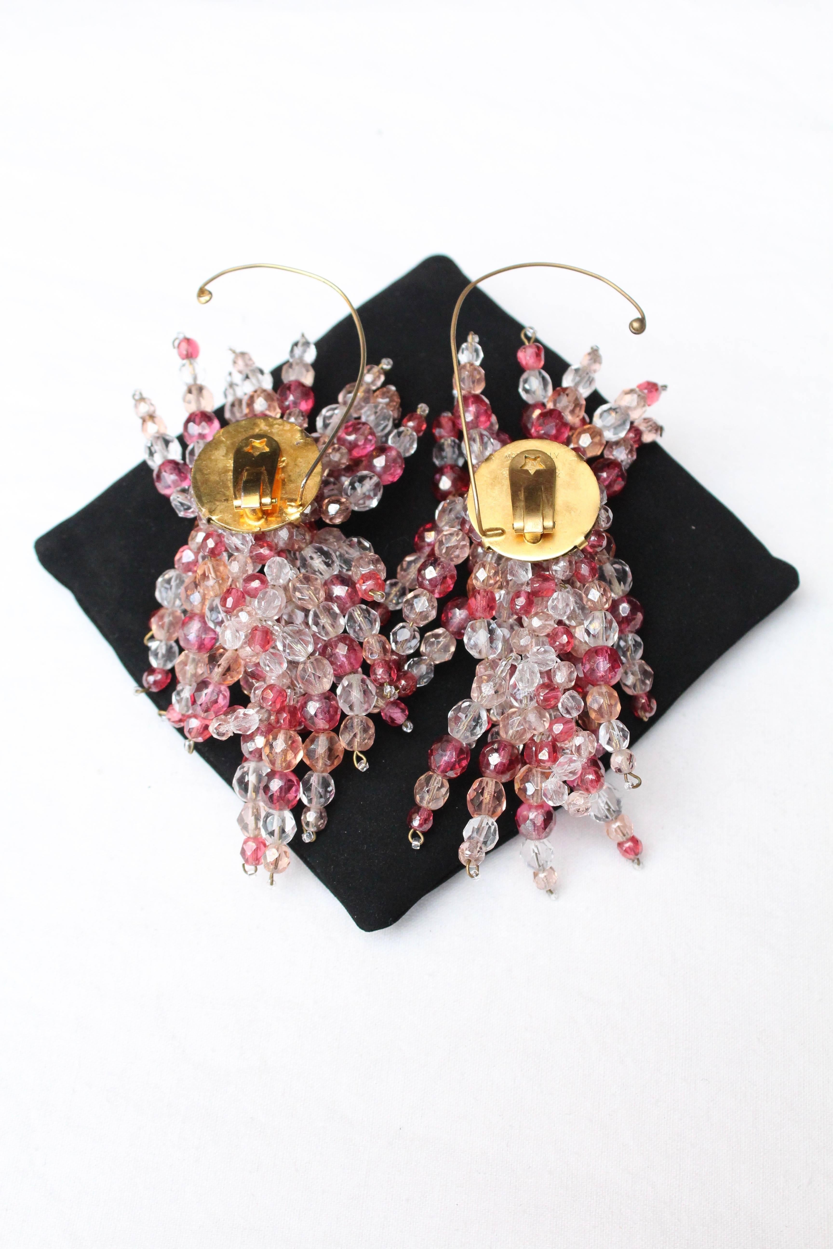Women's 1960s Coppola e Toppo spectacular pink “fireworks” earrings