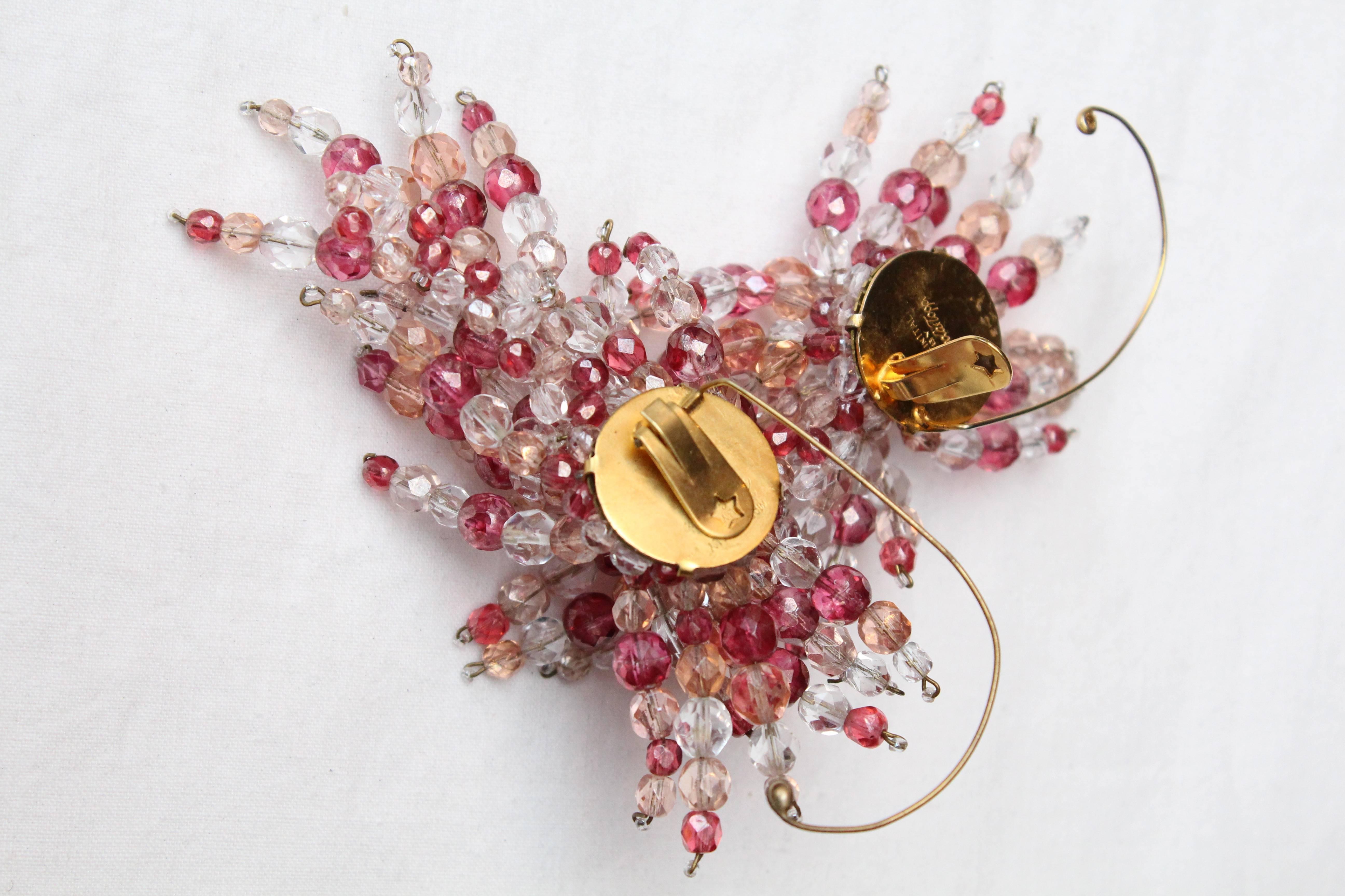 1960s Coppola e Toppo spectacular pink “fireworks” earrings 3