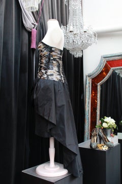 1980s Loris Azzaro cocktail bustier dress