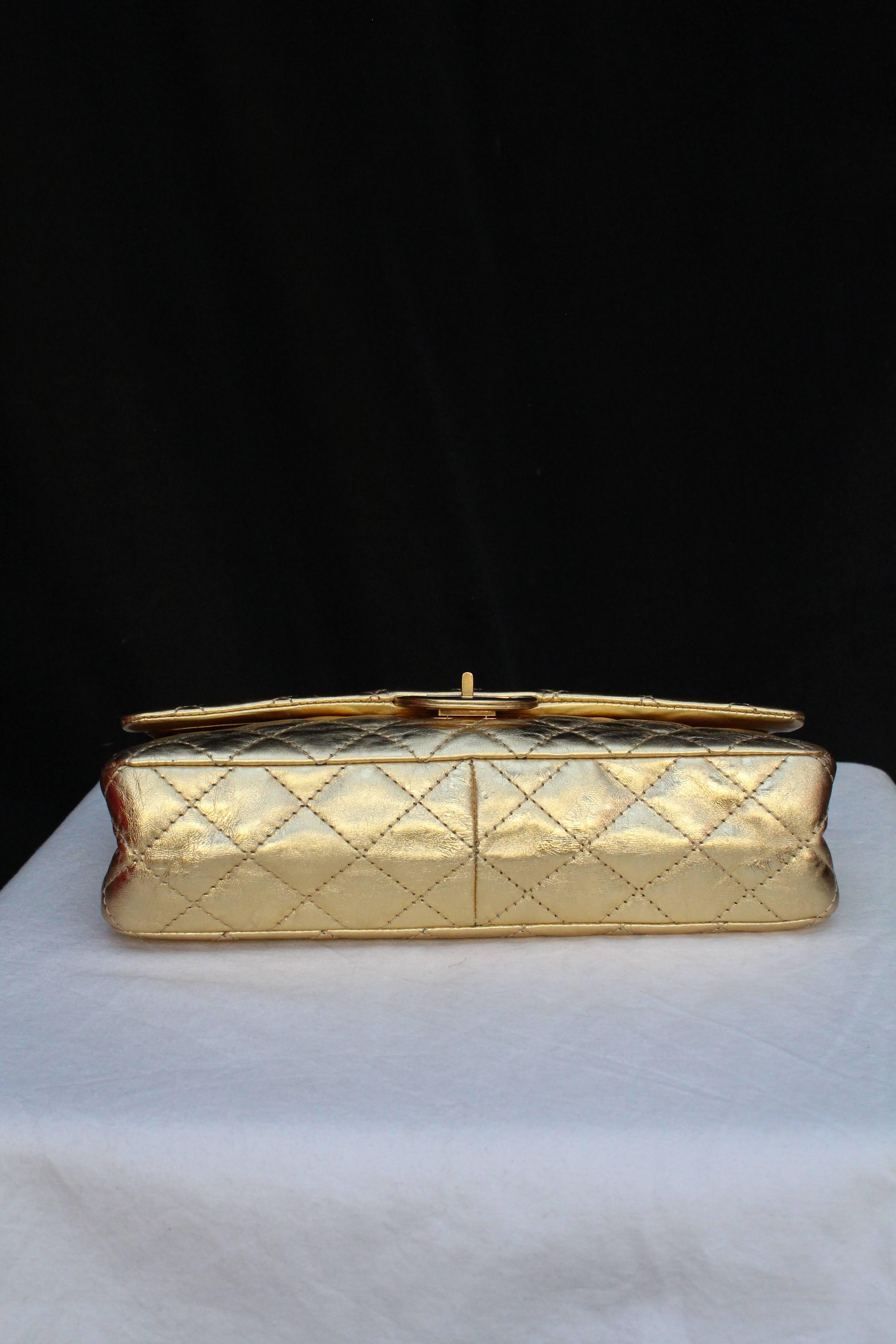 Chanel quilted golden leather bag, 2.55 Model, limited edition 1