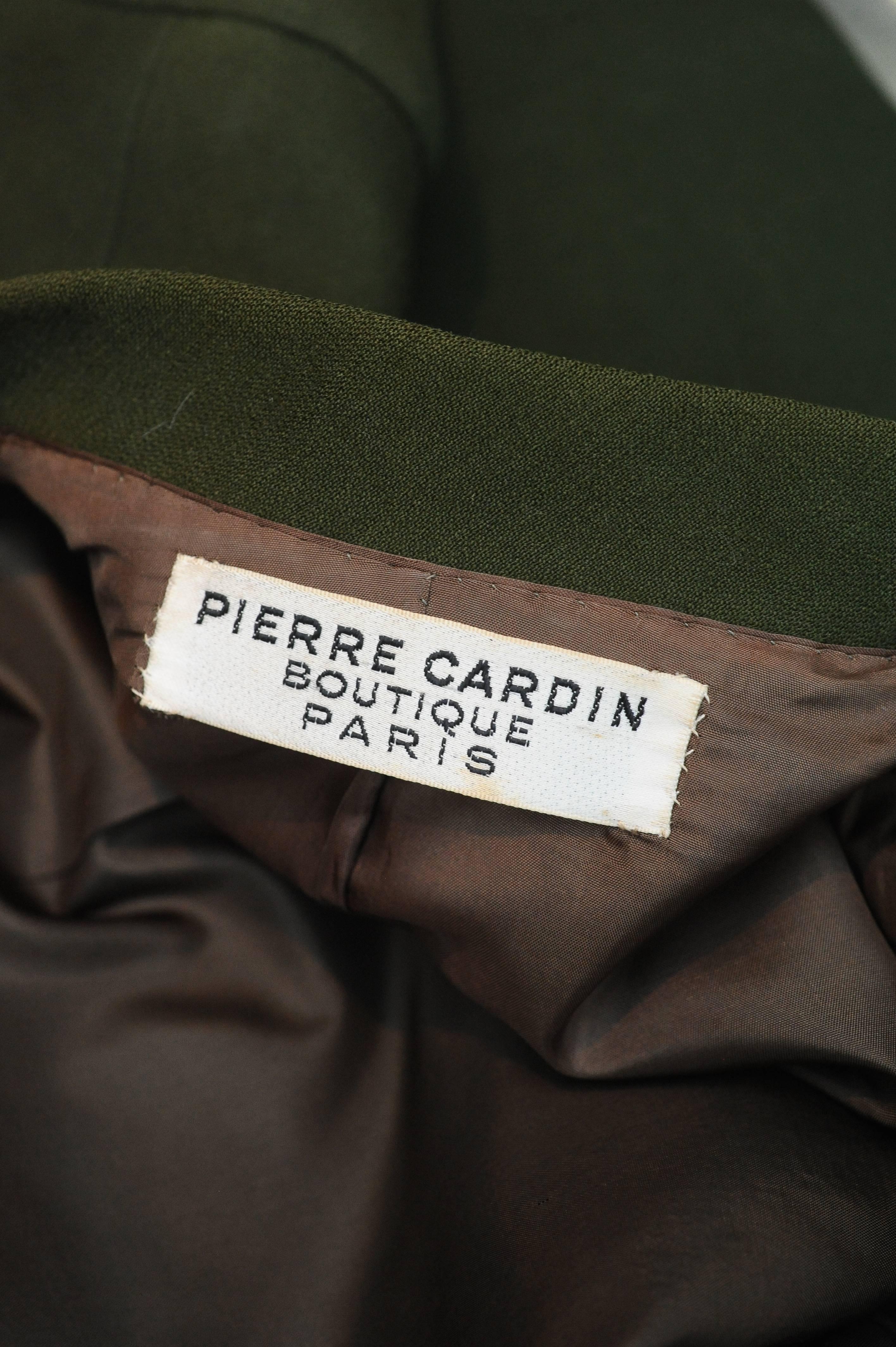 Pierre Cardin khaki green coat, 1960s  4