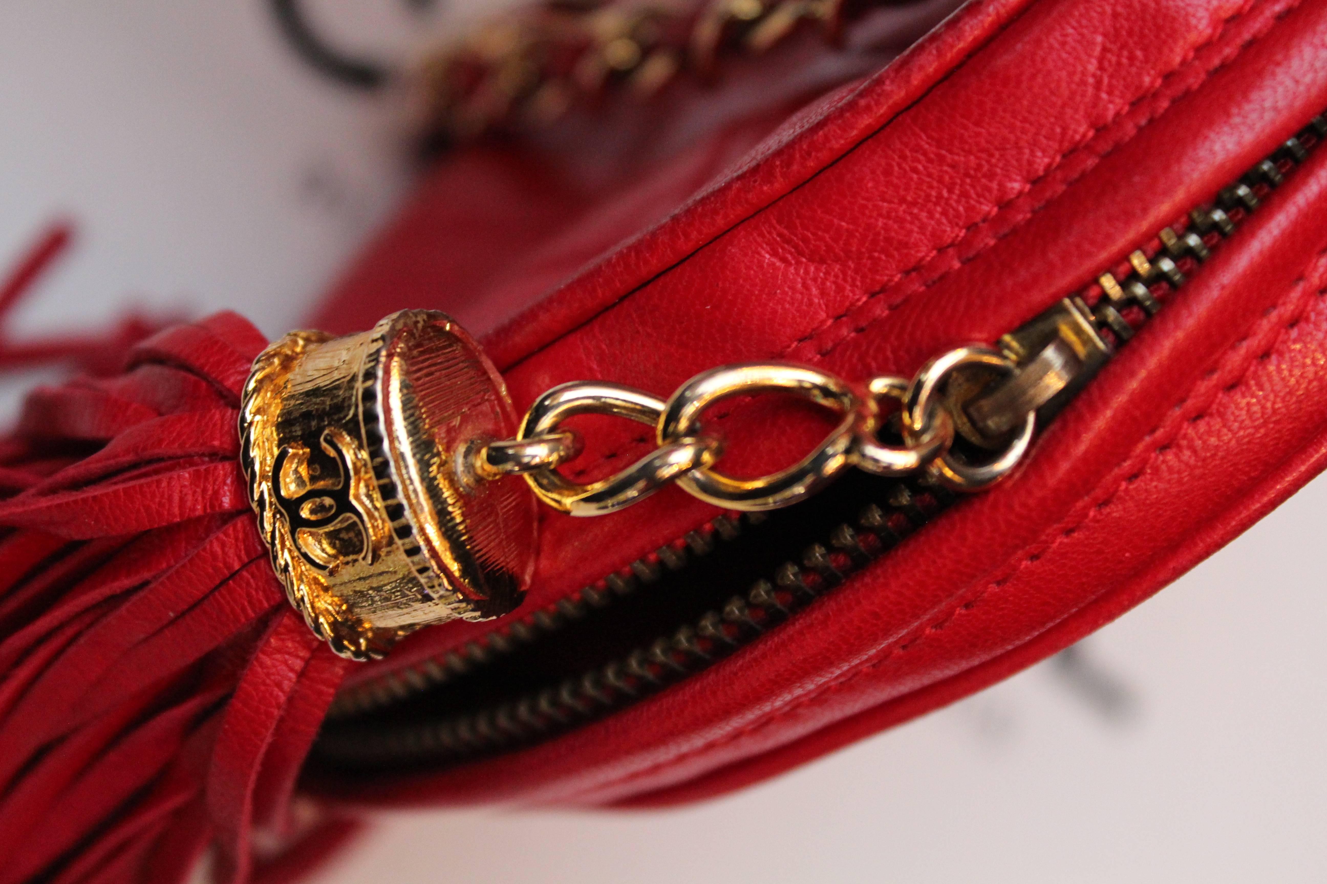 Chanel small red quilted leather evening bag, 1990s  1