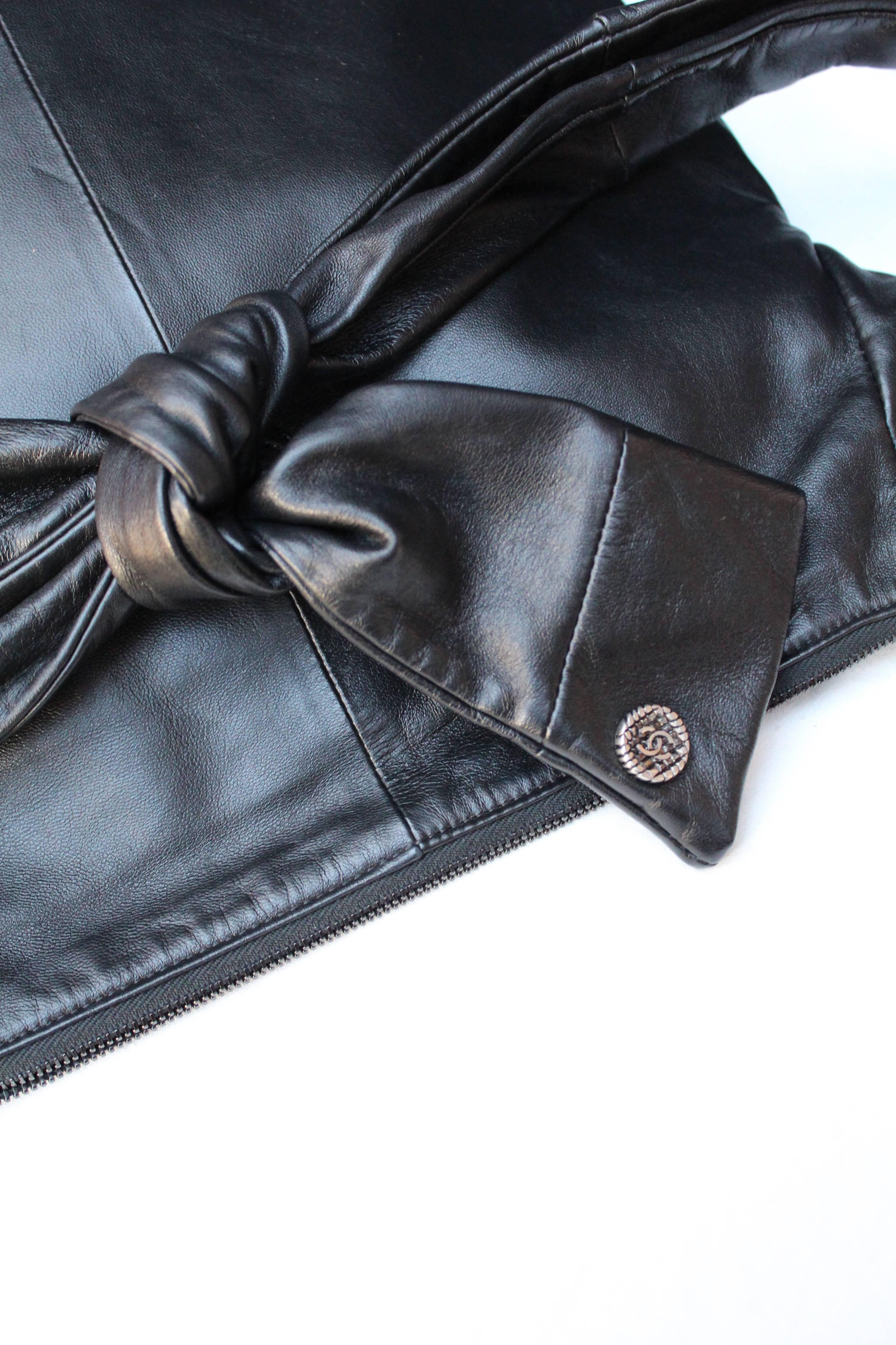 Chanel “Girl” black lambskin bag, Circa 2015  For Sale 4