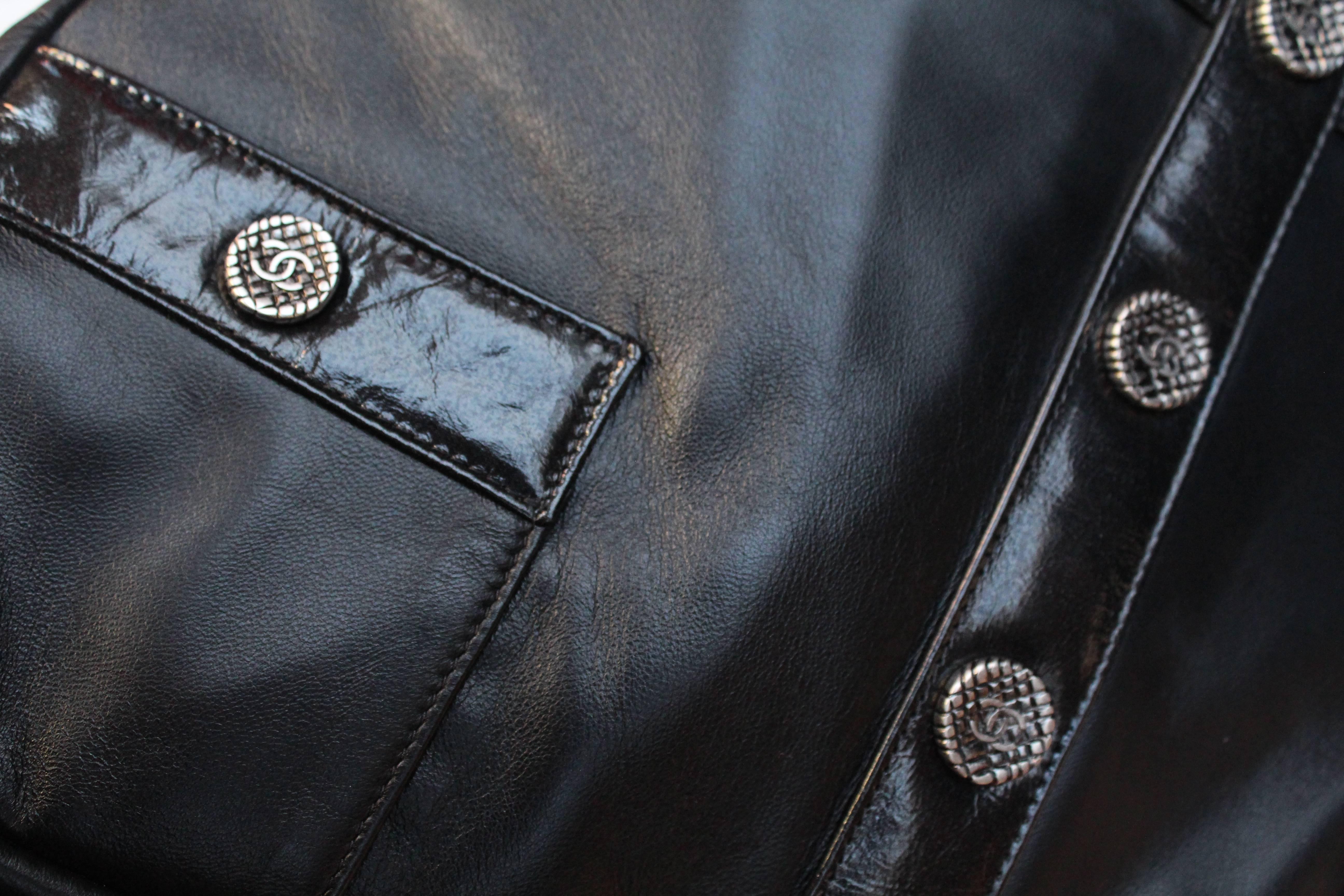 Women's Chanel “Girl” black lambskin bag, Circa 2015 For Sale