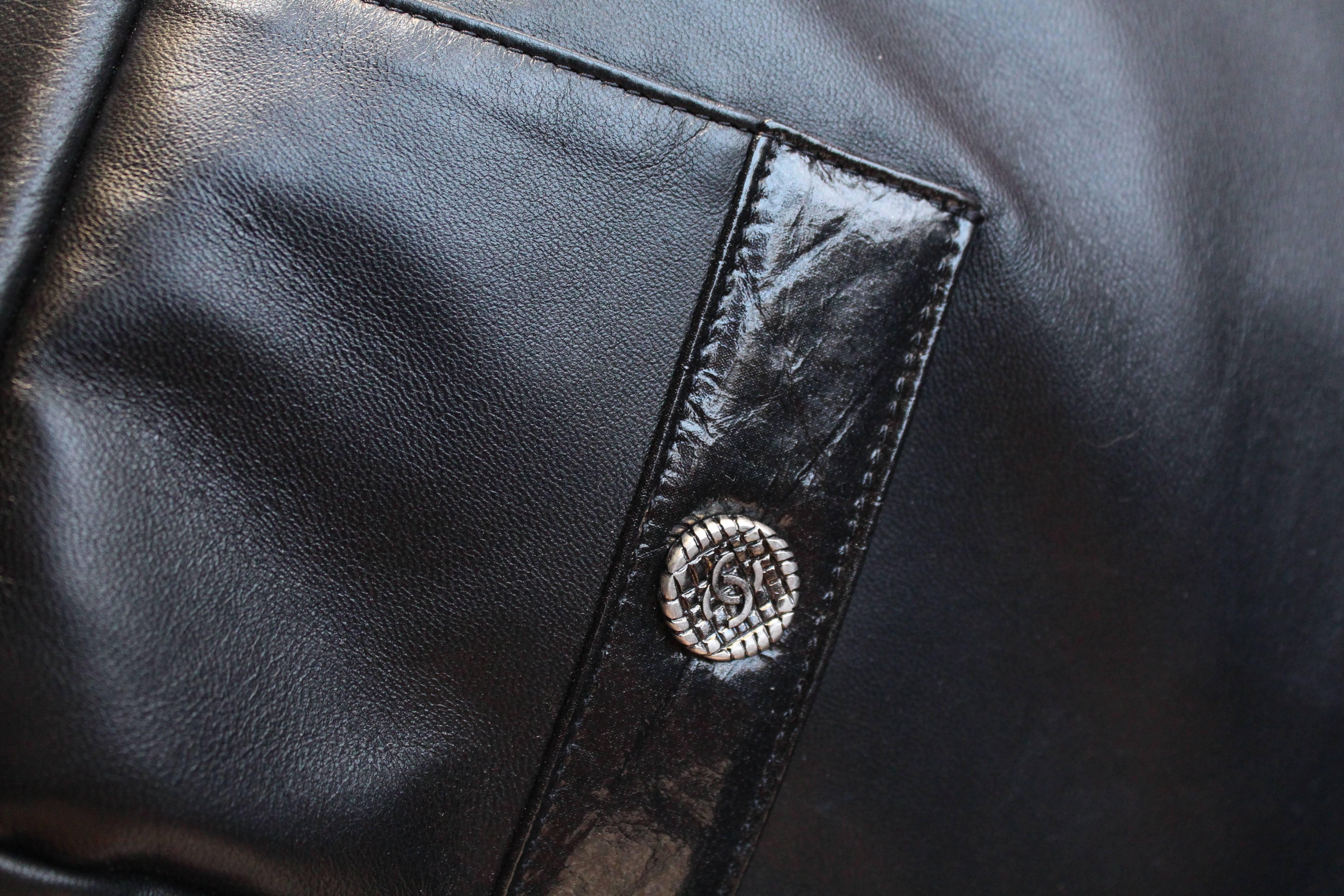 Chanel “Girl” black lambskin bag, Circa 2015  For Sale 2