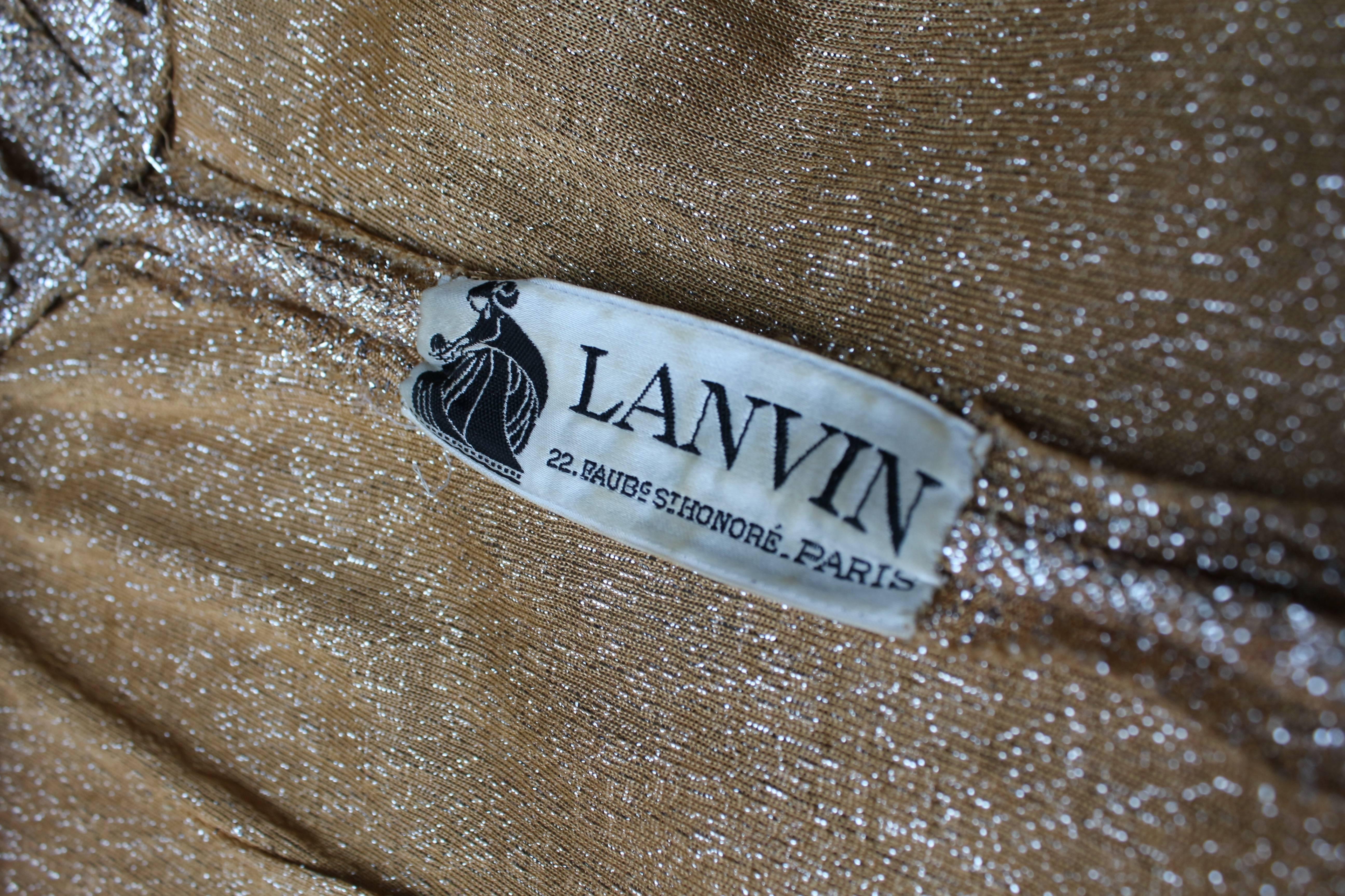 Lanvin gold lamé long evening gown 5